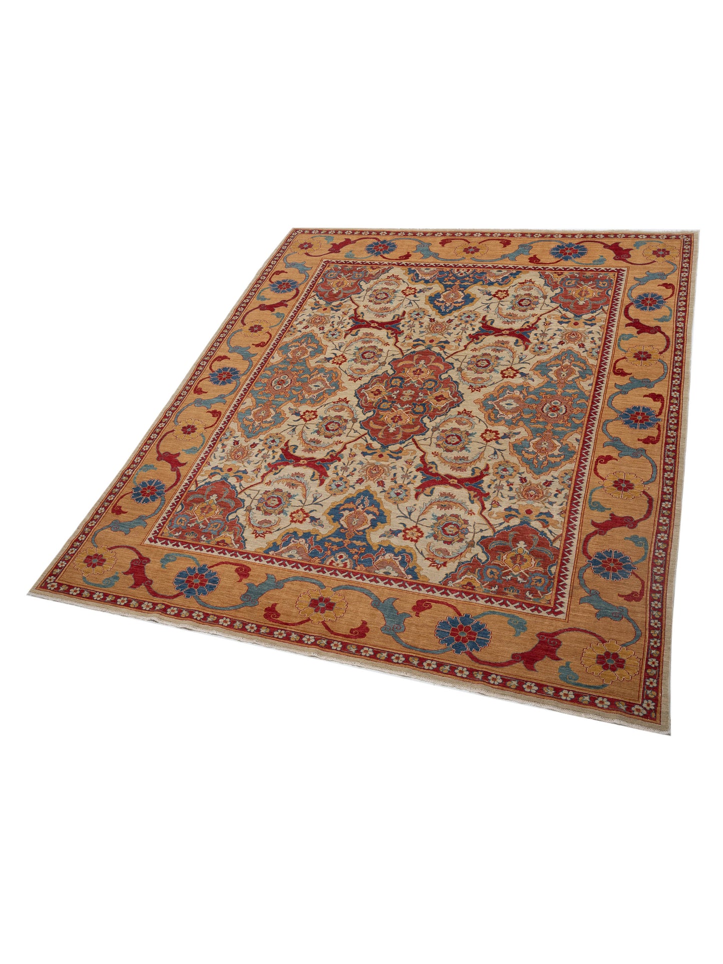 Antique Loom Fine 147214 Ivory Gold 9.7x11.1 Hand Knotted Rug