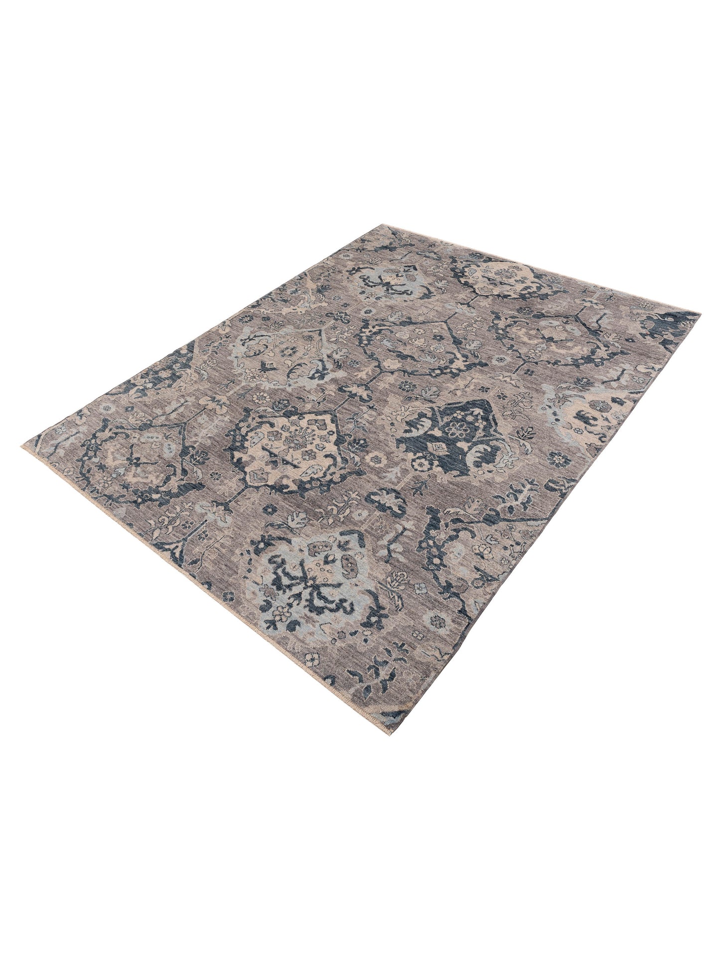 Angora Oushak 154982 Gray Blue 9.1x11.9 Hand Knotted Rug