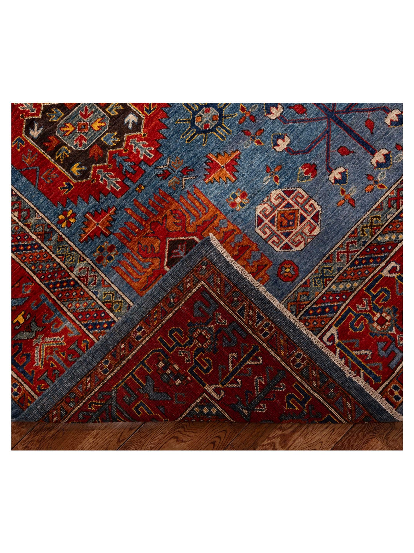 Artisan Kazak 151856 Indigo Red 8.6x10 Hand Knotted Rug