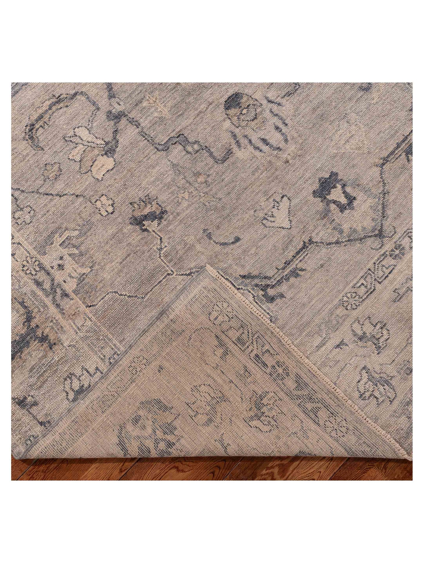 Angora Oushak 156073 Gray Gray 7.11x10 Hand Knotted Rug