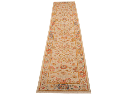 Angora Oushak 146518 Ivory Ivory 2.7x12.2 Hand Knotted Rug