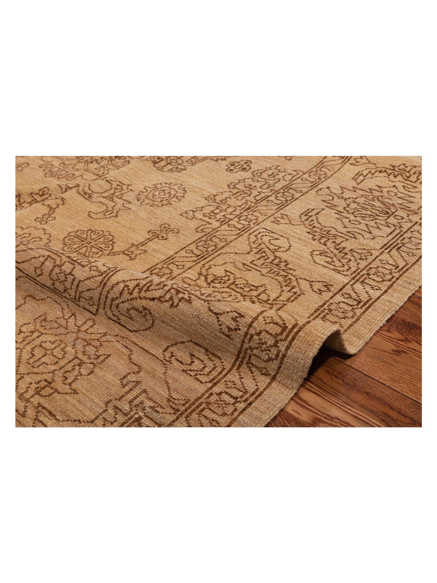 Defne Emerald Gold Copper 6.1x8.11 Hand Knotted Rug