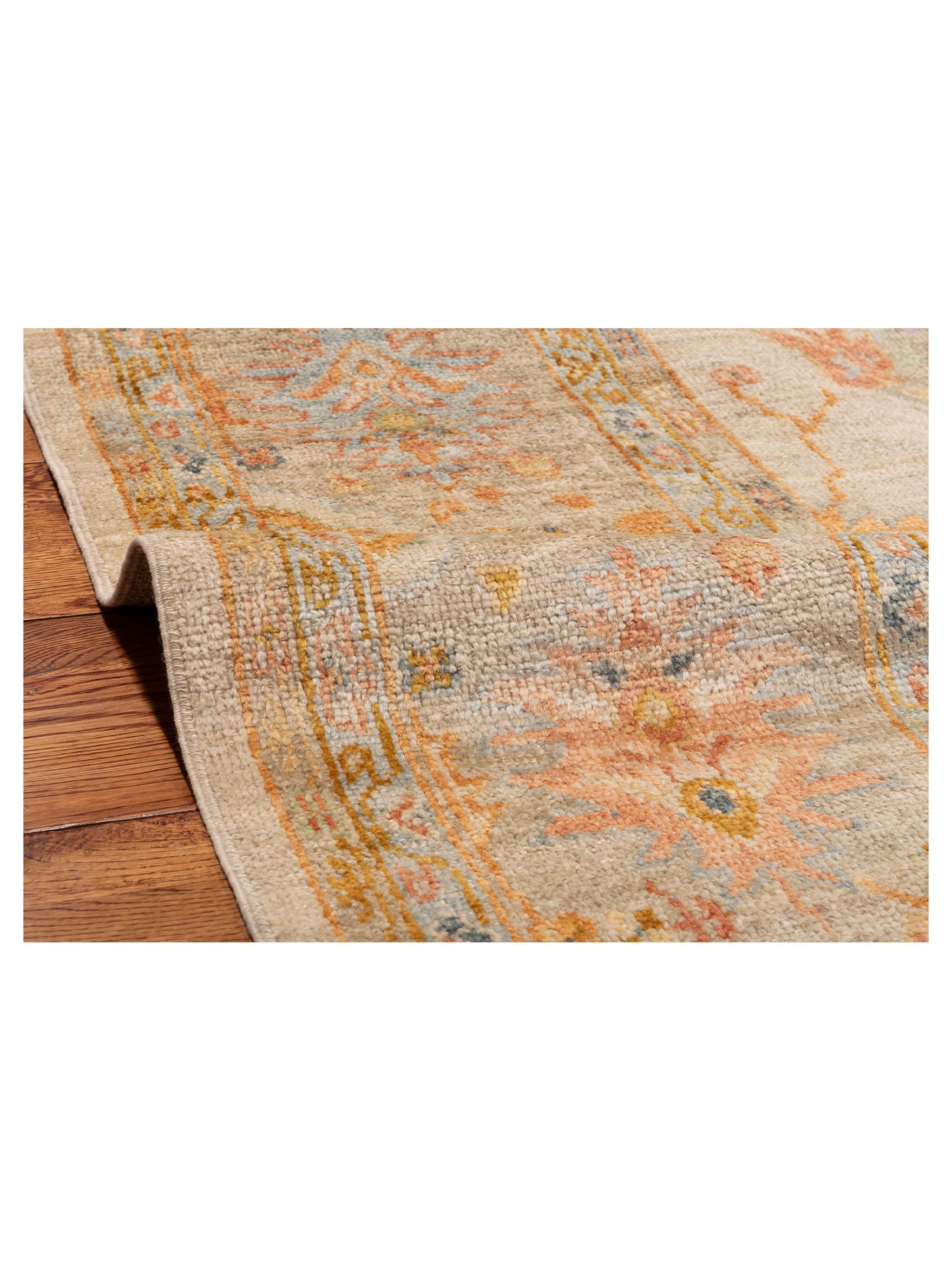 Angora Oushak 148184 Ivory Silver 10.2x13.3 Hand Knotted Rug