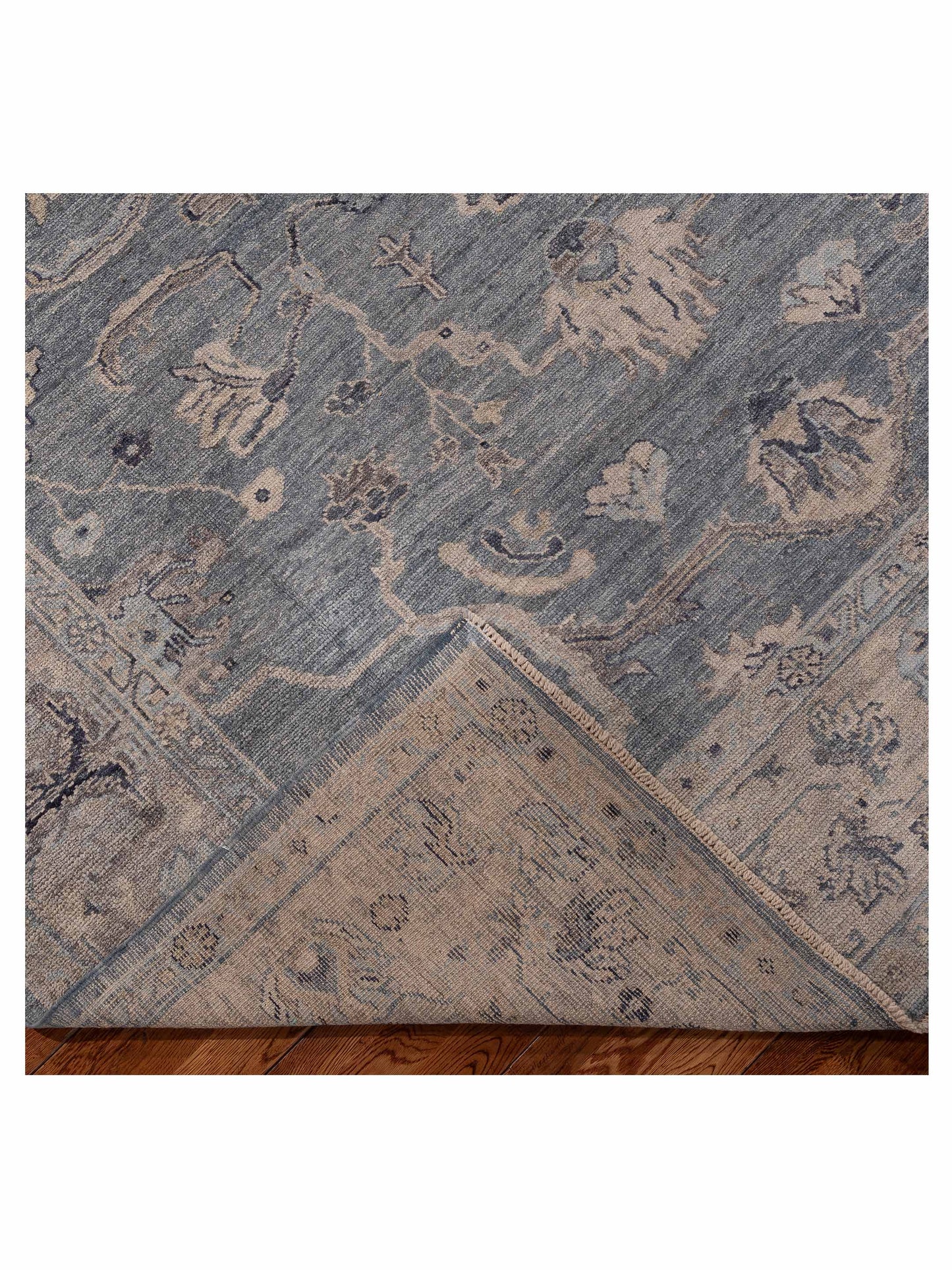 Angora Oushak 156118 Blue Gray 8.2x9.8 Hand Knotted Rug