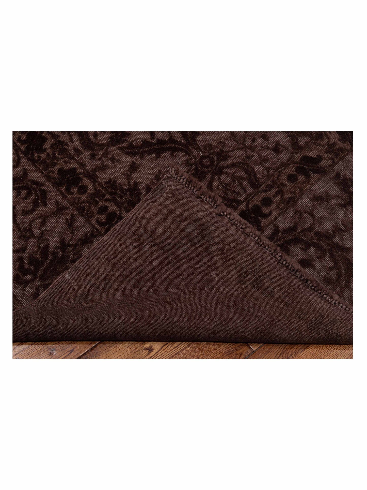 Vintage 104463 Dark Brown 8.2x10.7 Hand Knotted Rug