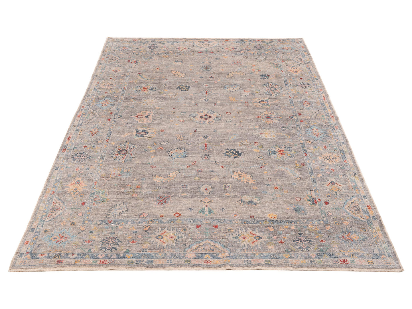 Angora Oushak 153537 Gray Gray 9x11.11 Hand Knotted Rug