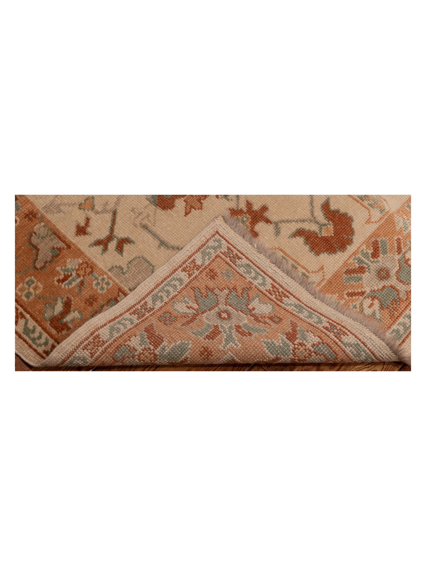Anadol Oushak 129729 Ivory Pink 4.1x5.6 Hand Knotted Rug