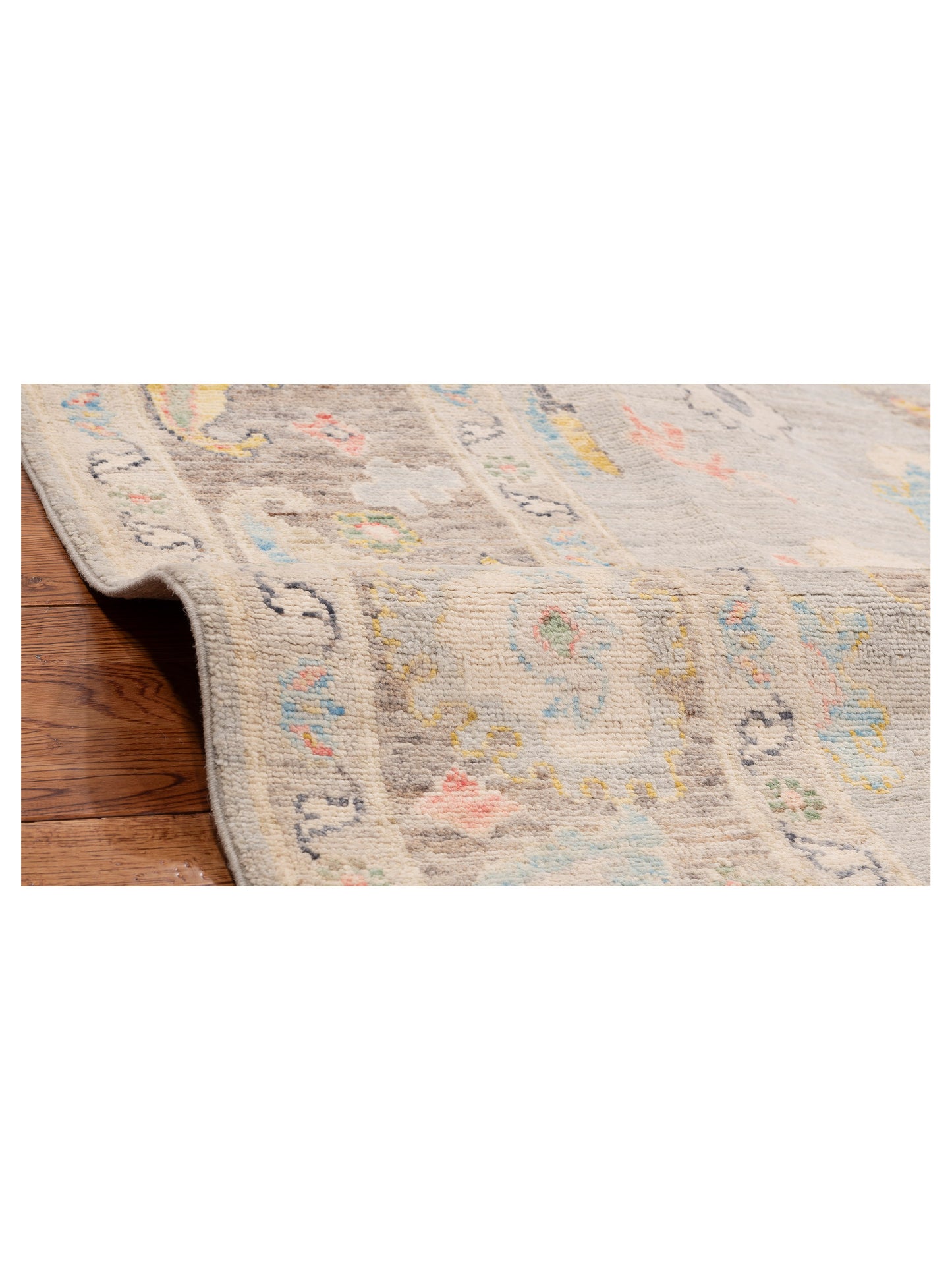 Anadol Oushak 151507 Ice Blue Light Gray 5.11x8.9 Hand Knotted Rug