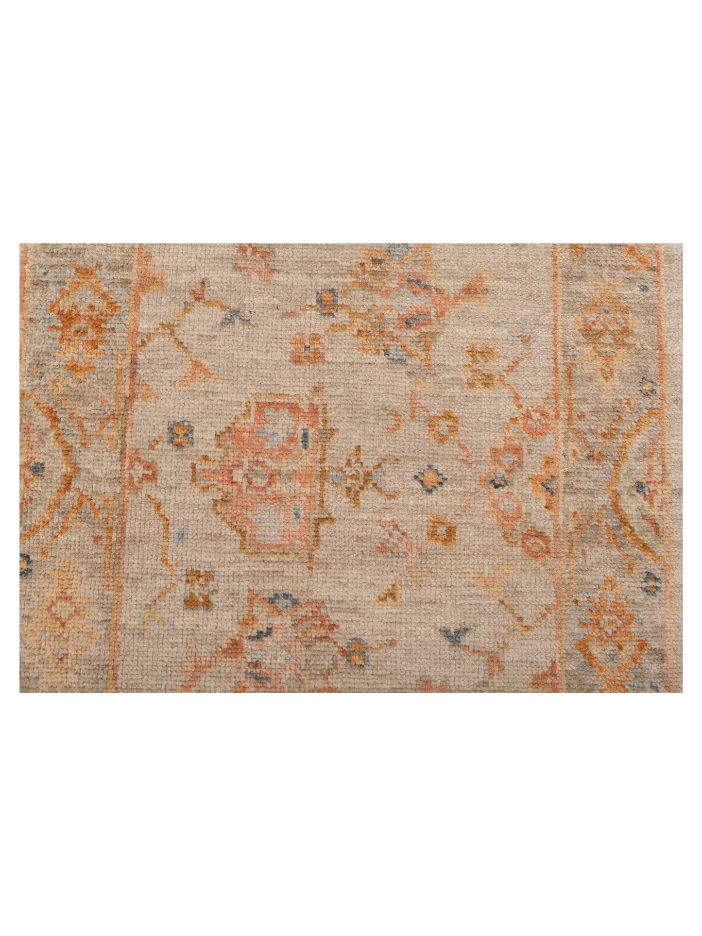 Angora Oushak 149576 Ivory Silver 2.6x14 Hand Knotted Rug