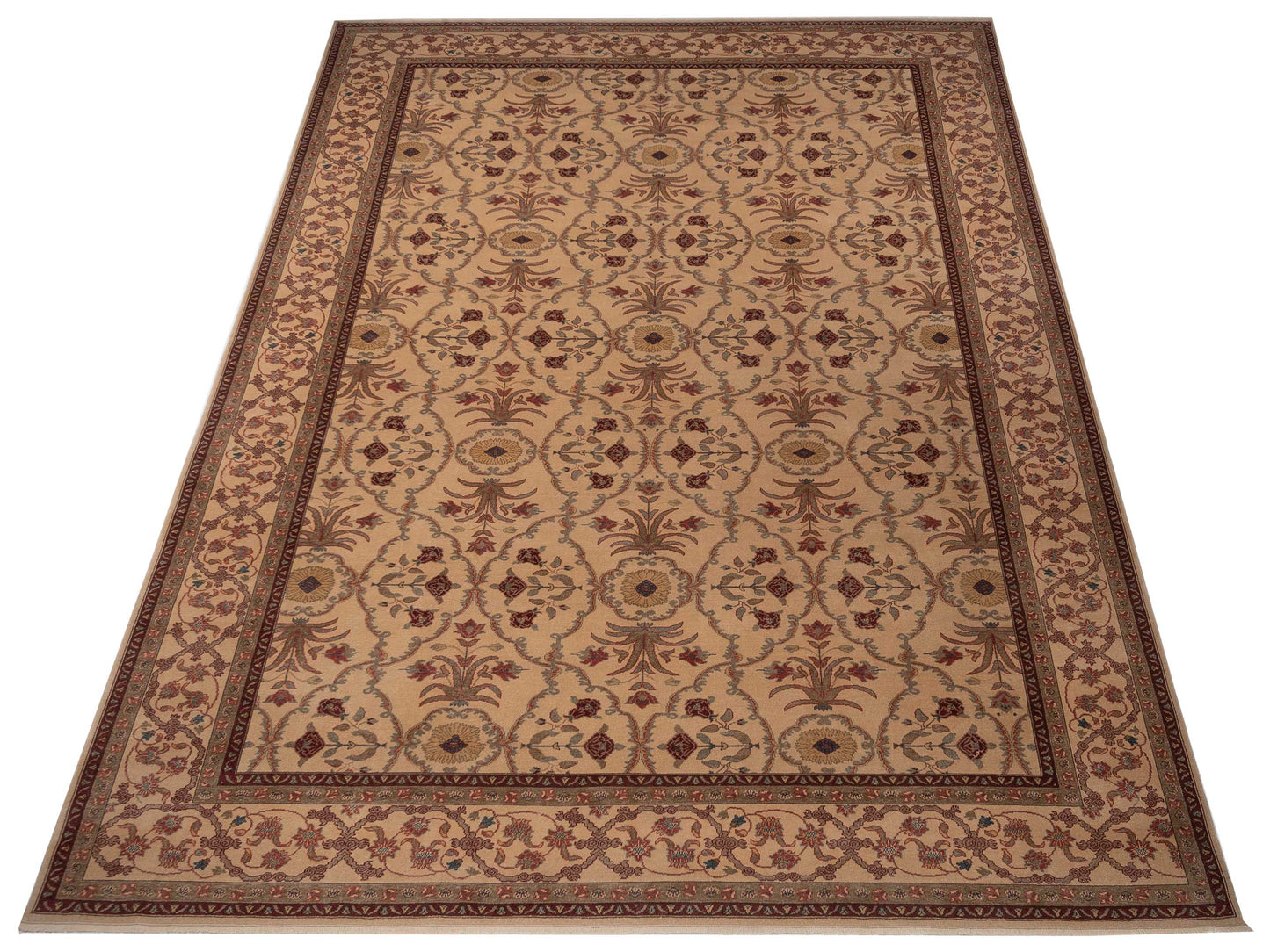 Antique Loom 107984 Beige Beige 12.2x16.1 Hand Knotted Rug