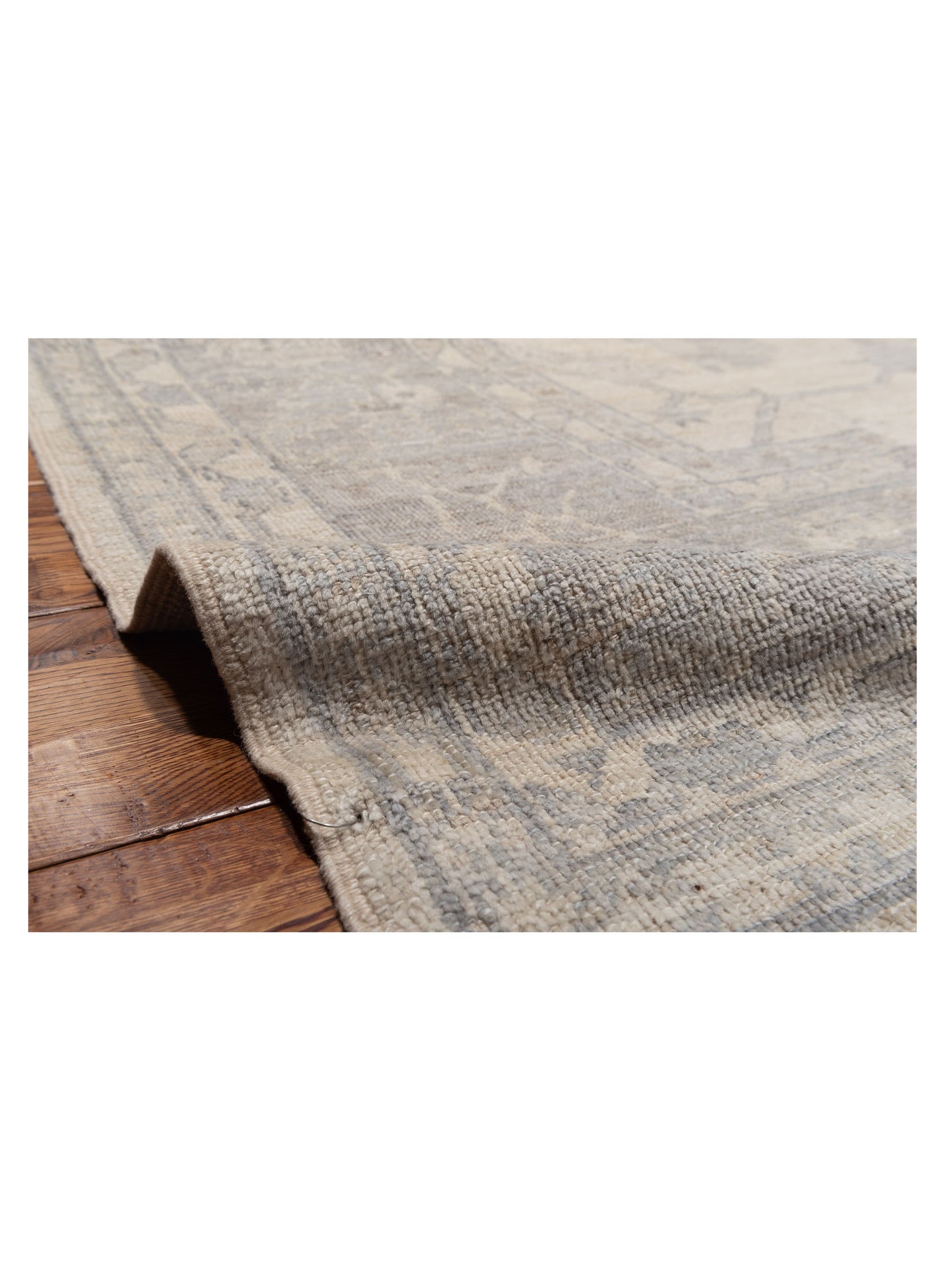Angora Oushak 147159 Ivory Gray 11.3x14.3 Hand Knotted Rug
