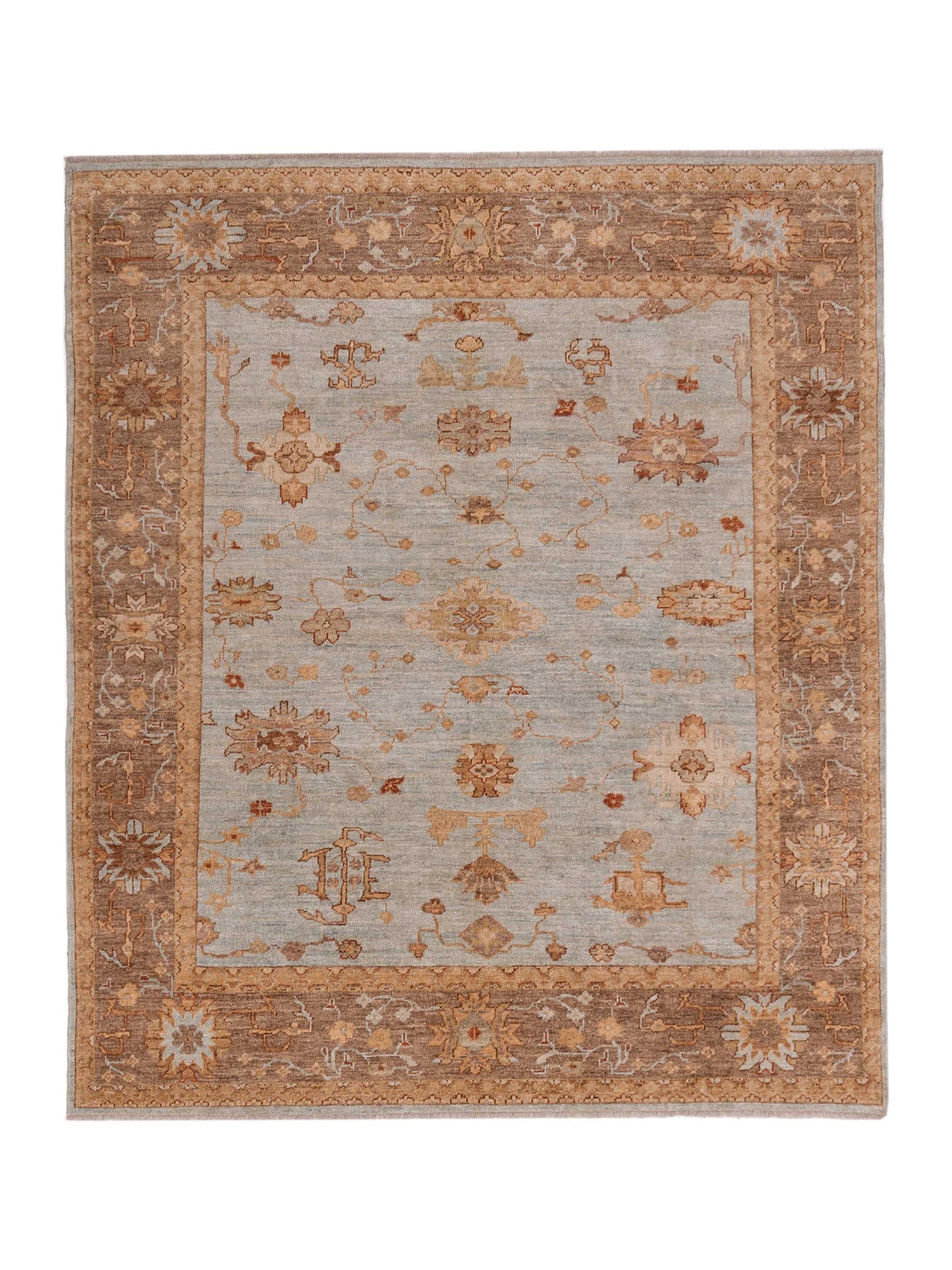 Anadol Angora Oushak  Ice Blue Brown Traditional