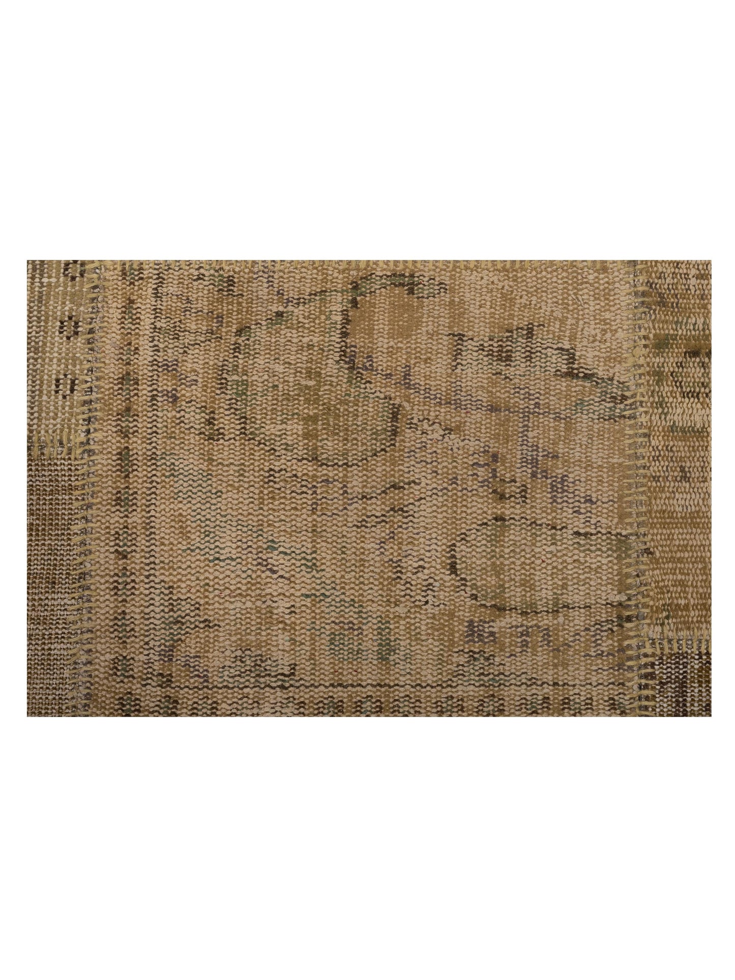 Turkish Vestige Patchwork 108973 Green 9.11x13.2 Hand Knotted Rug