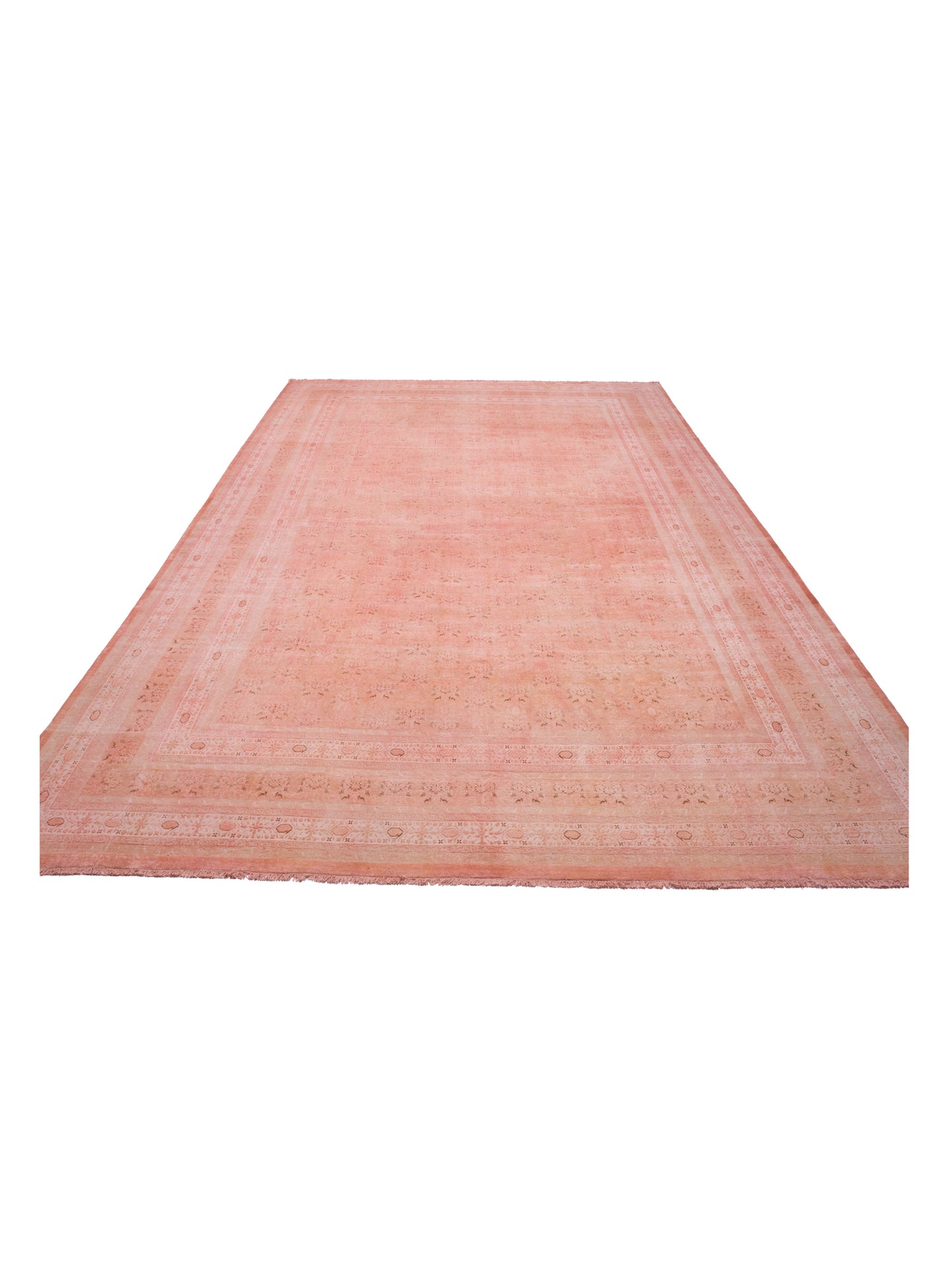 Vintage 111369 Pink 12.4x17.10 Hand Knotted Rug