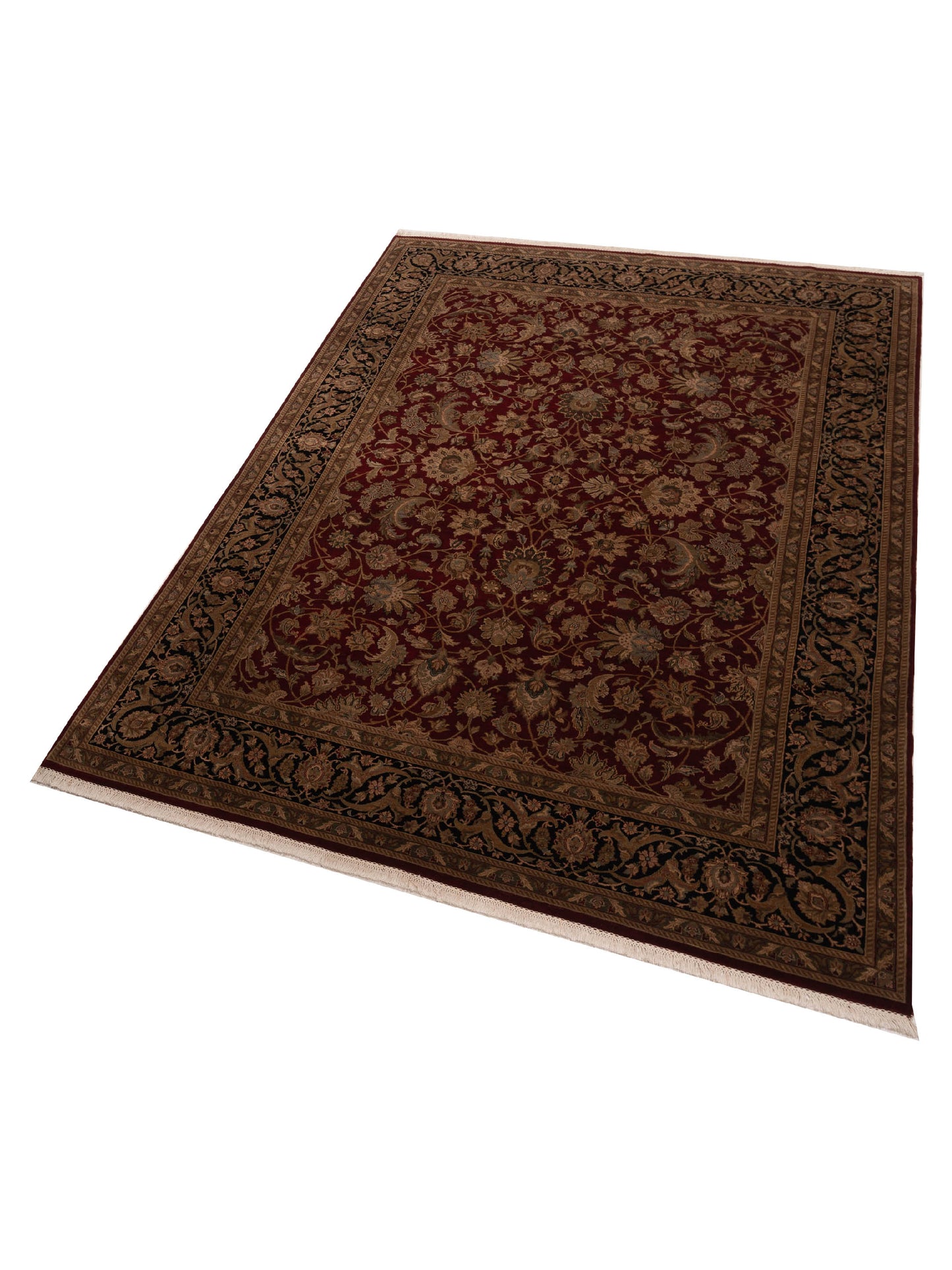 Crown 115745 Red Black 9.1x12.6 Hand Knotted Rug