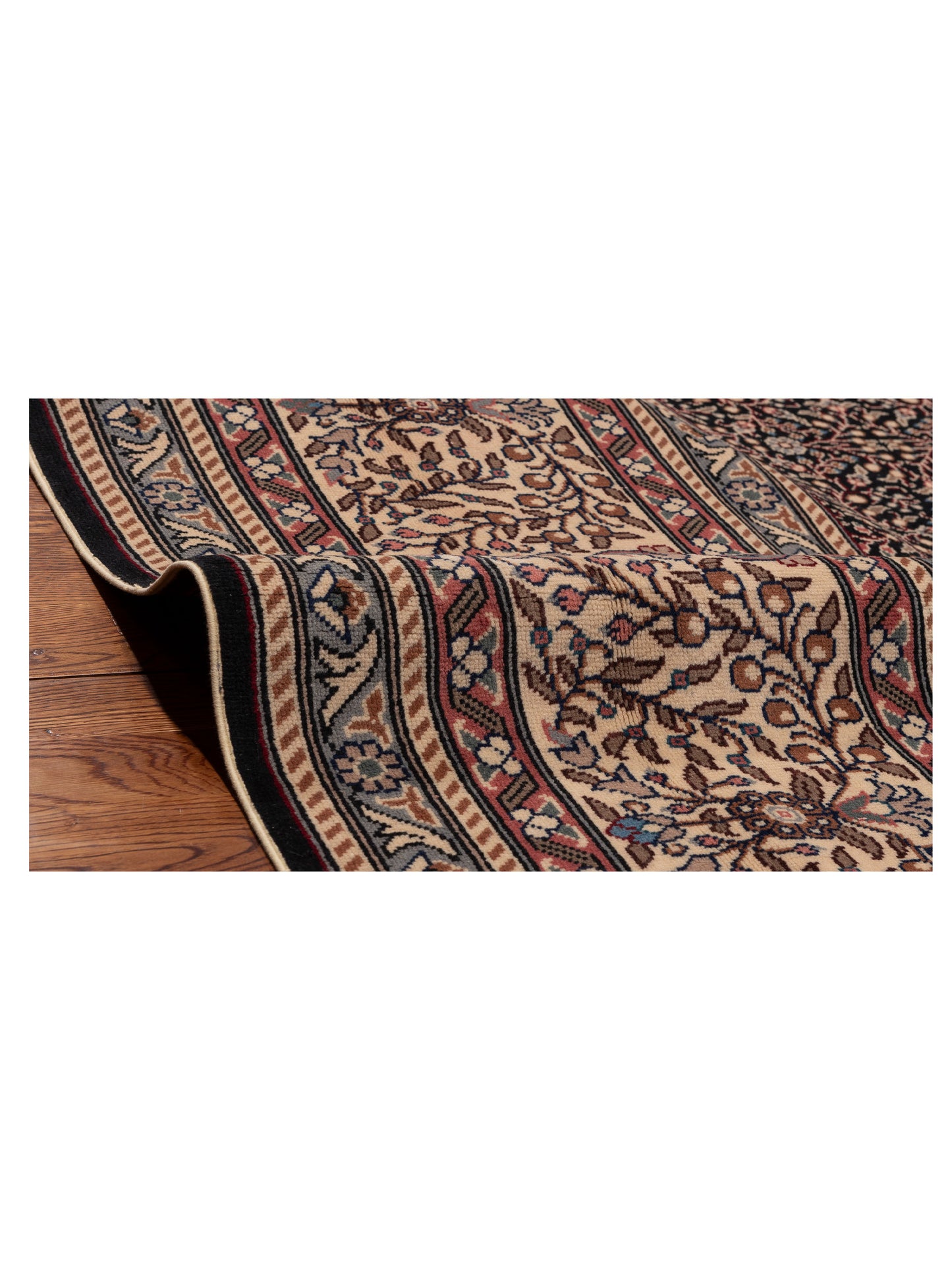 Kayseri 108214 Black Ivory 12.11x15.10 Hand Knotted Rug