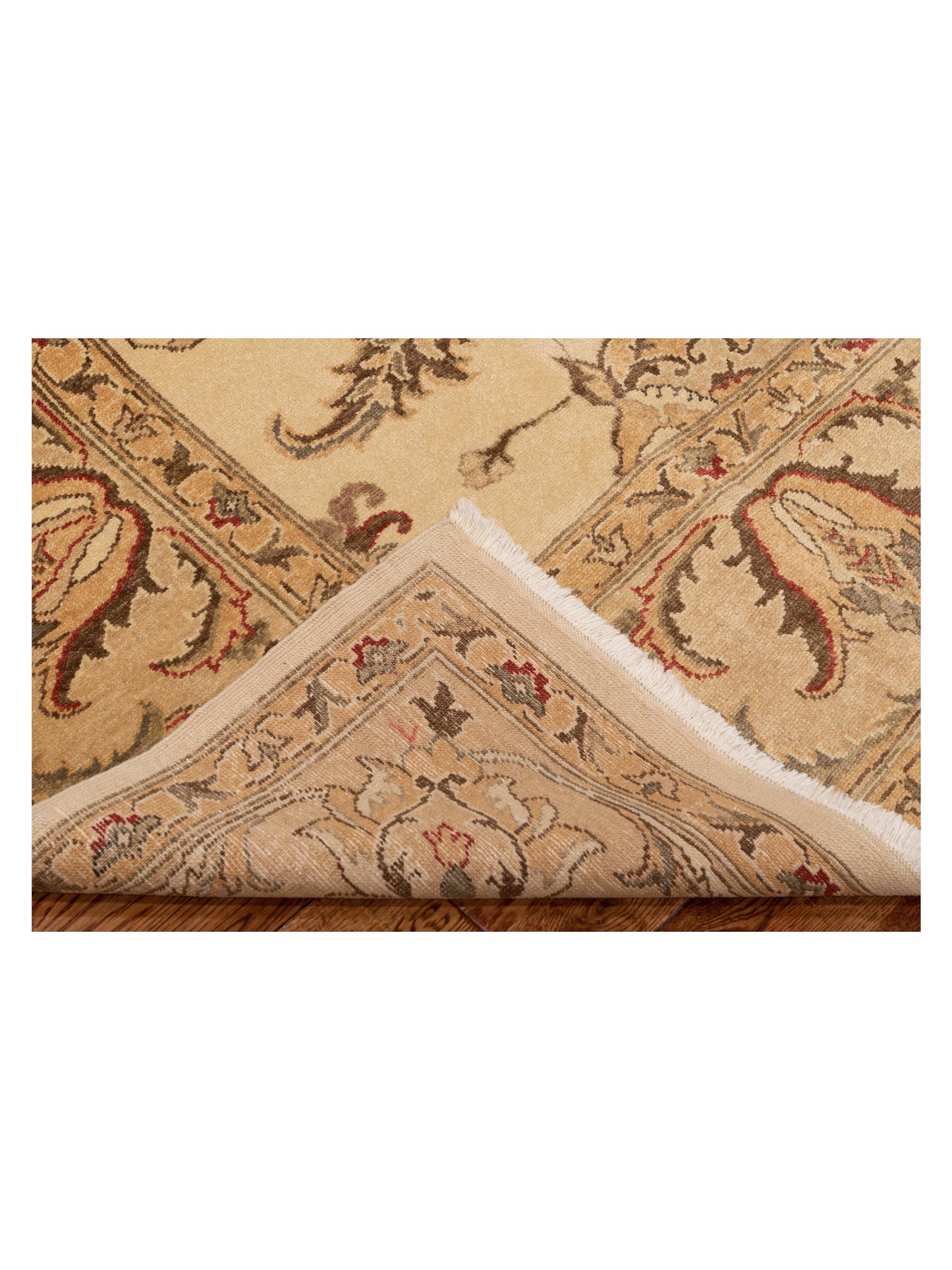 Turkish Elvan 78850 Ivory Beige 8.8x10.10 Hand Knotted Rug