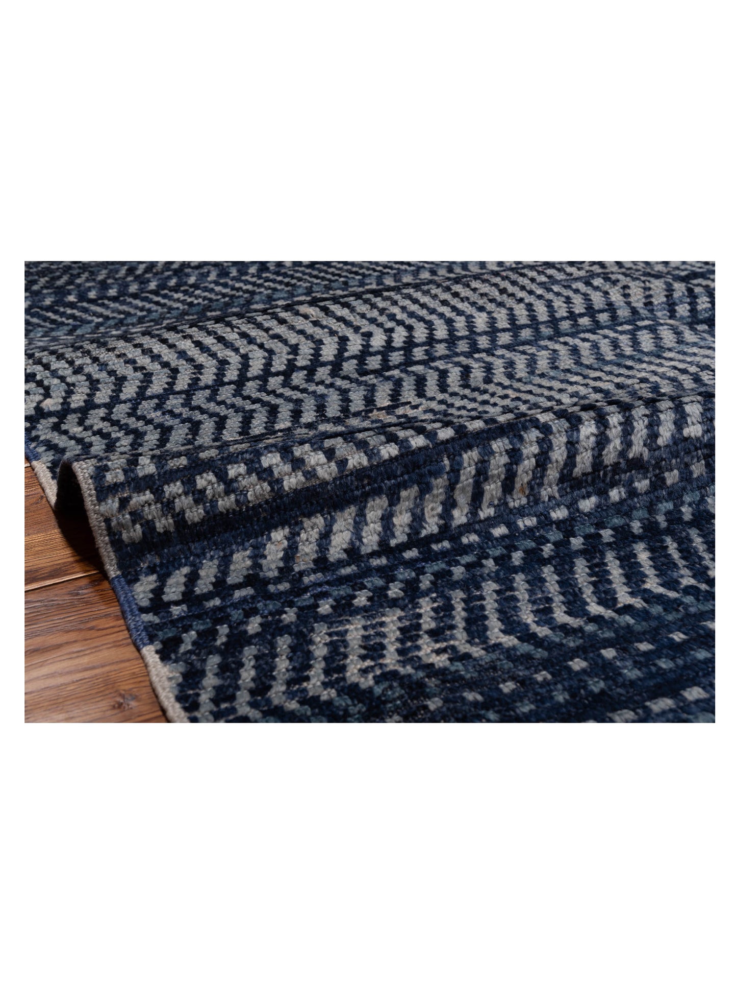 Atlas 149667 Indigo Gray 6.1x9.1 Hand Knotted Rug