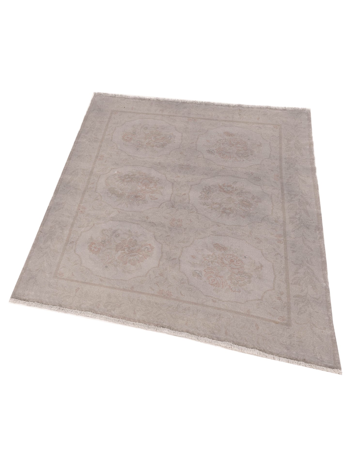 Vintage 107503 Gray 5x6.3 Hand Knotted Rug