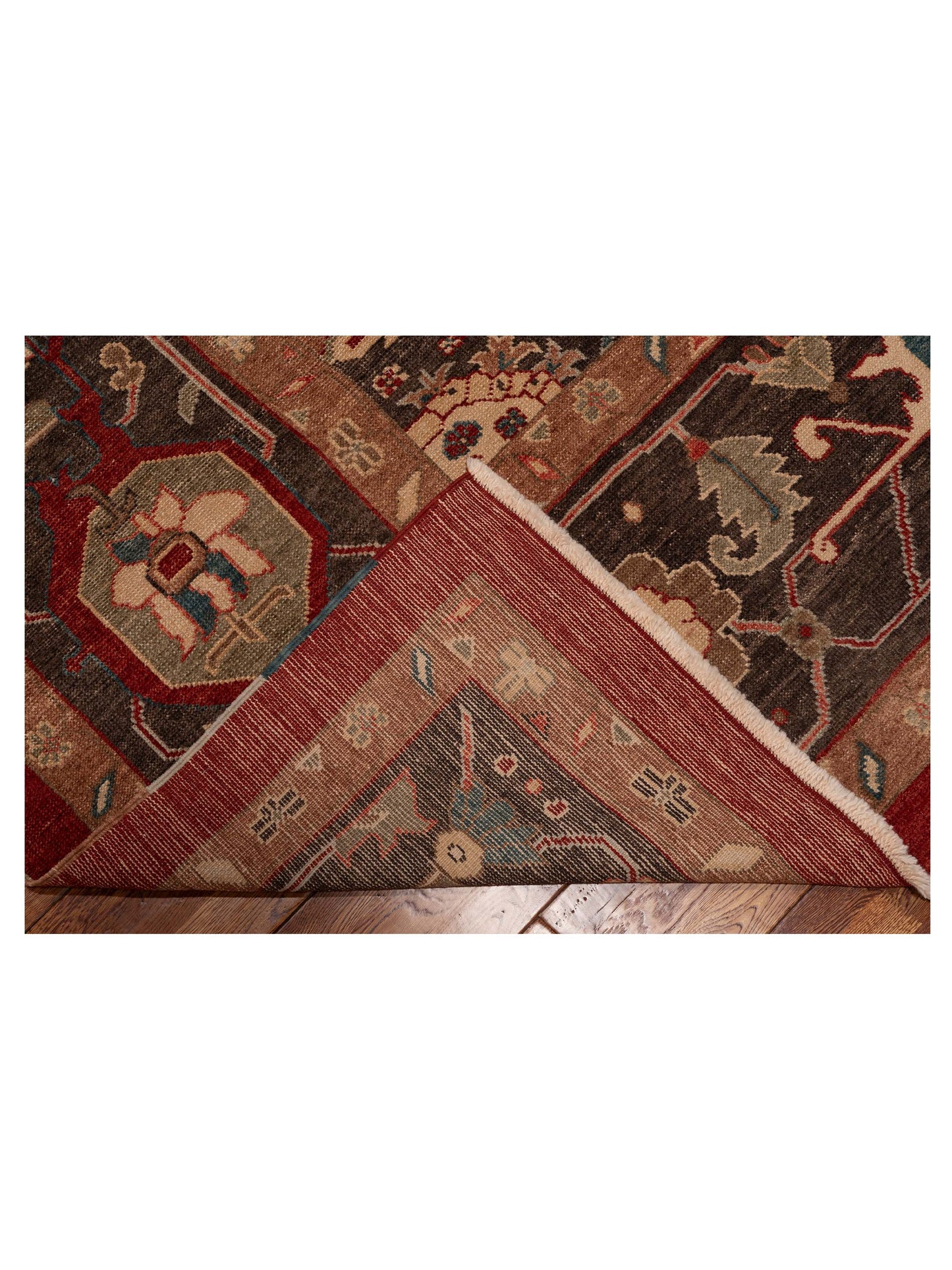 Angora Oushak 129835 Red Dark Brown 13x16.10 Hand Knotted Rug