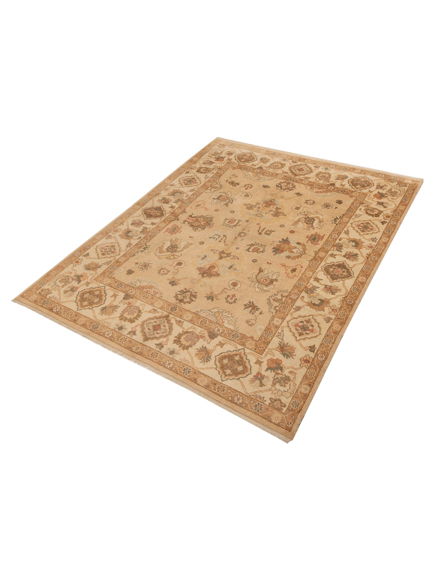 Angora Oushak 90635 Gold Ivory 8.3x9.11 Hand Knotted Rug