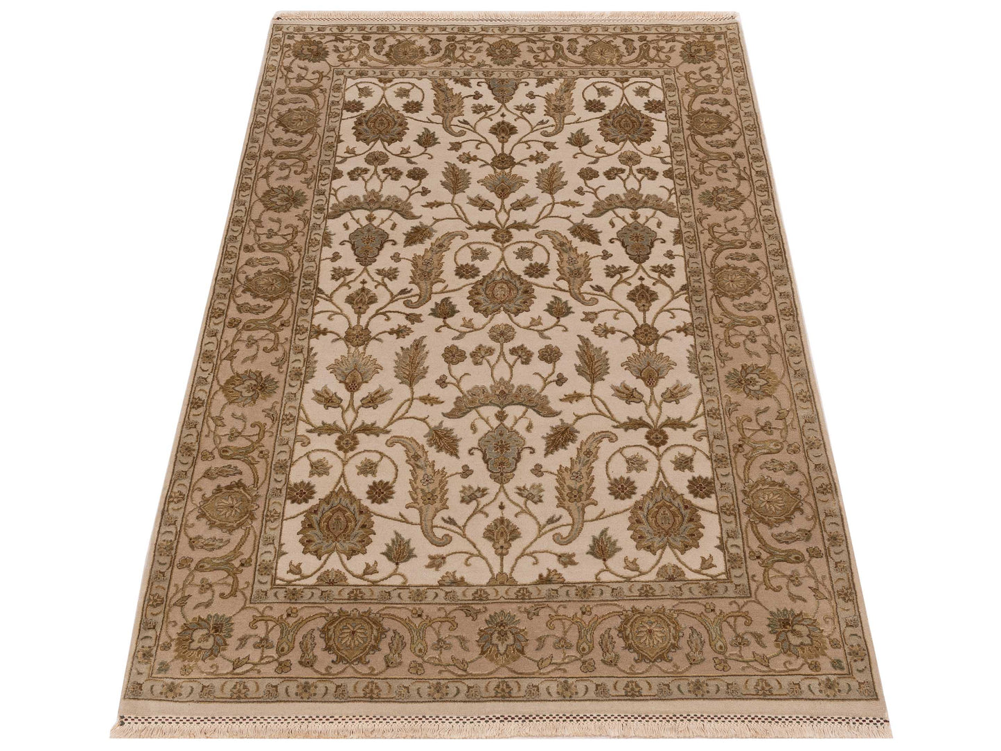 Imperial Silk 121038 Ivory Beige 4.1x6.6 Hand Knotted Rug