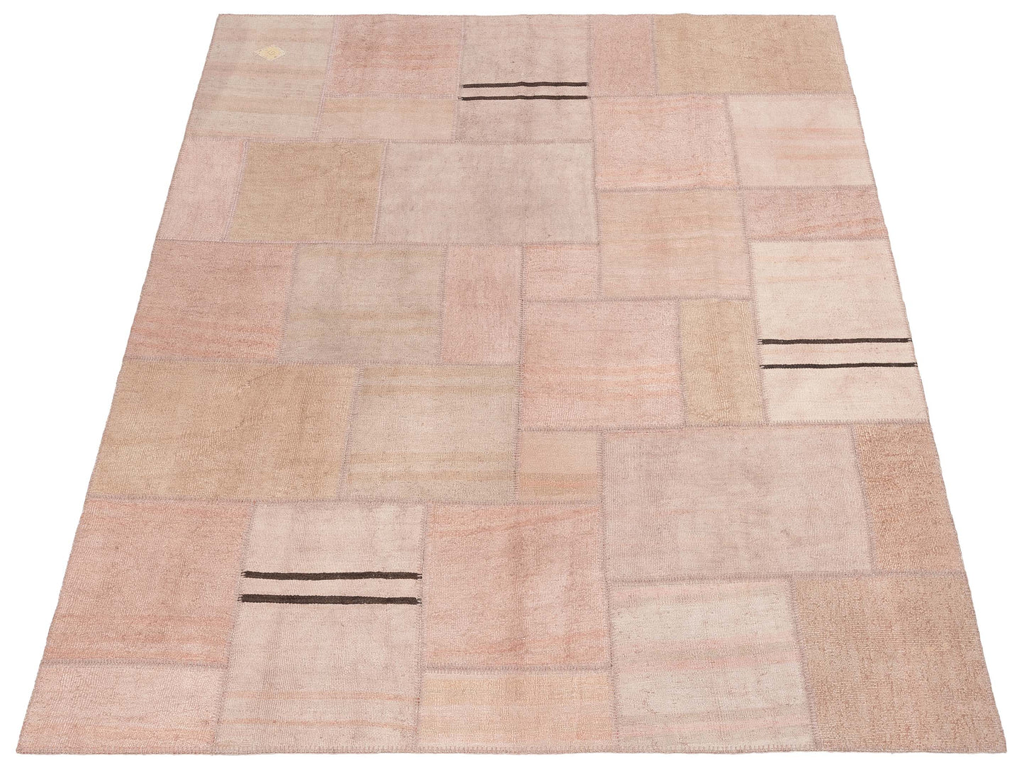 Turkish Vestige Patchwork 147796 Pink Pink 8.3x9.10 Hand Knotted Rug