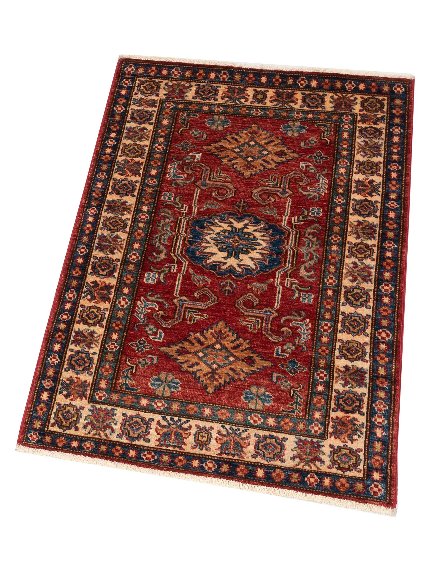 Artisan Kazak 149156 Red Ivory 2.8x3.10 Hand Knotted Rug
