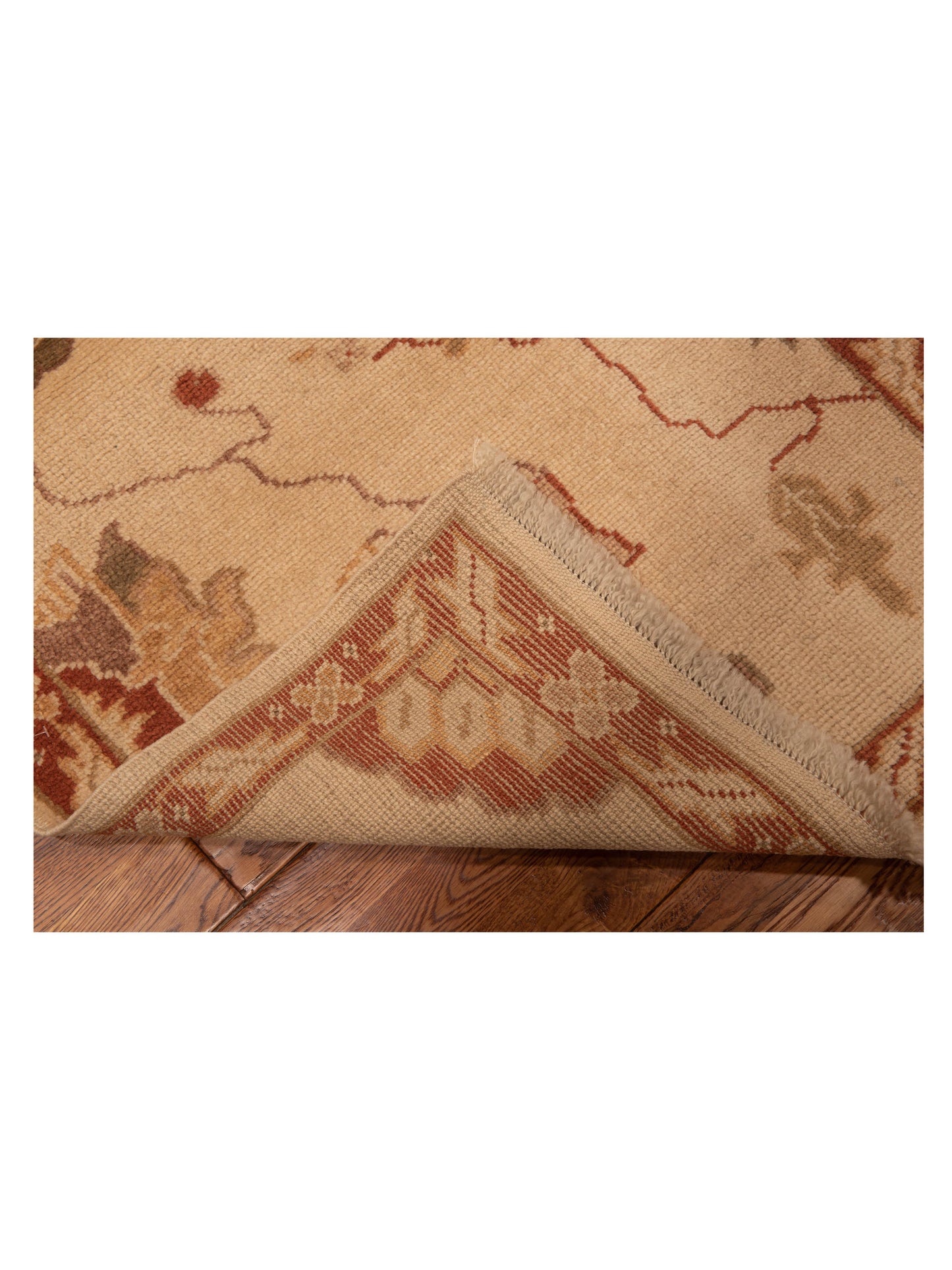 Angora Oushak 121929 Beige Rust 2.7x12.5 Hand Knotted Rug
