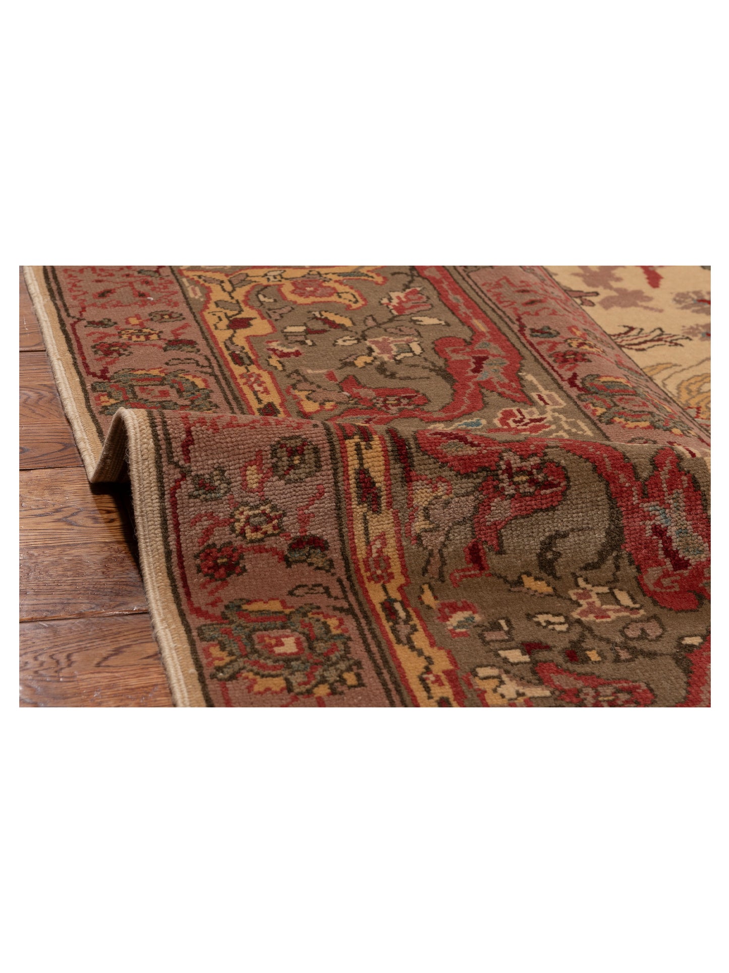 Antique Loom 108142 Ivory Green 10.3x13.9 Hand Knotted Rug