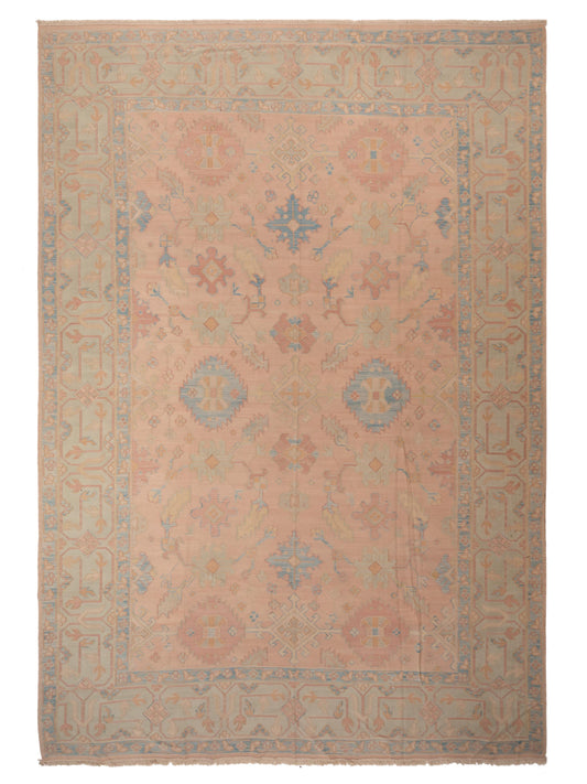 Pasha Transilvanian Kilim  Pink Green Traditional