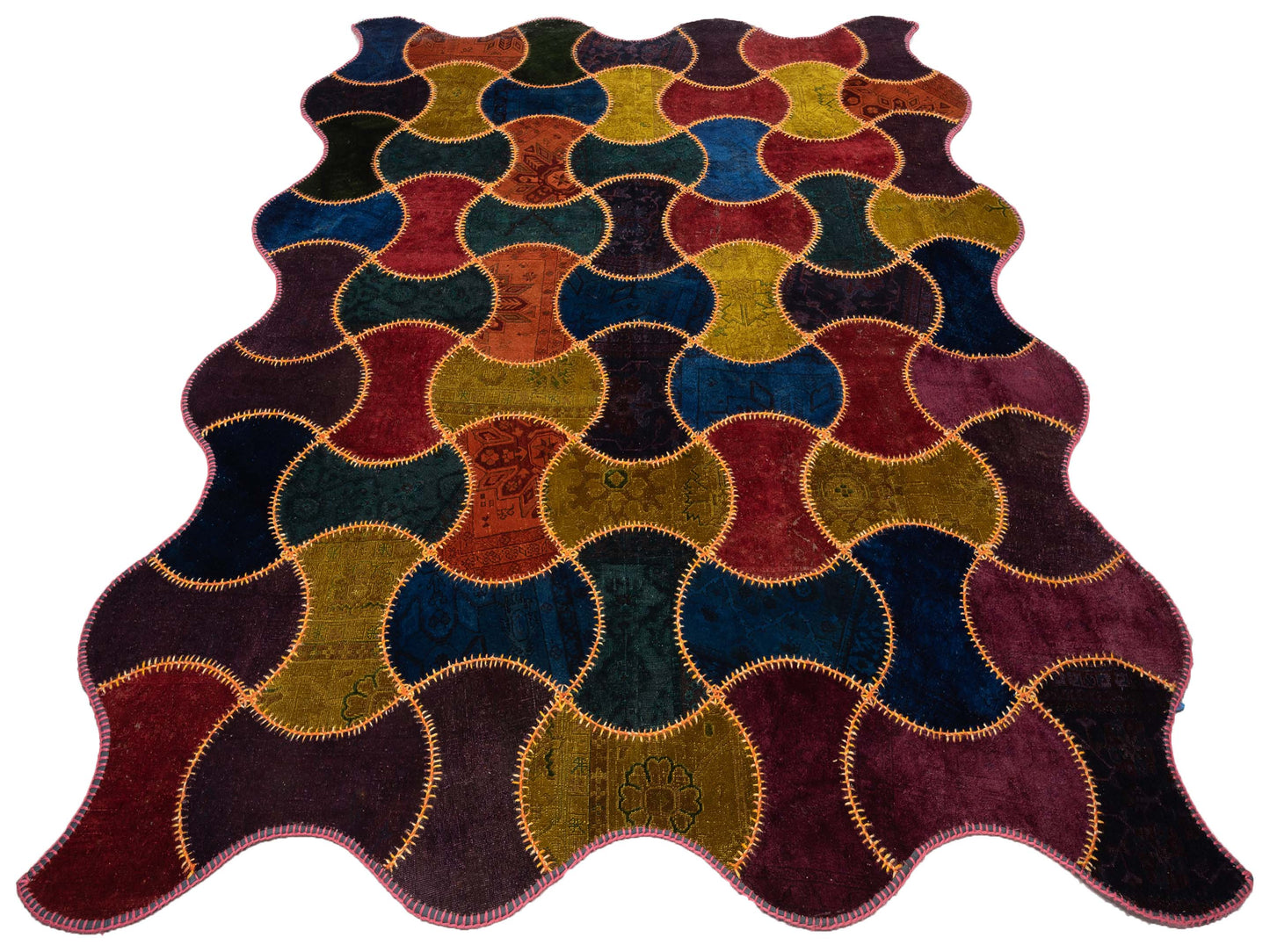 Turkish Vestige Patchwork 114242 Multi 10x11.4 Hand Knotted Rug