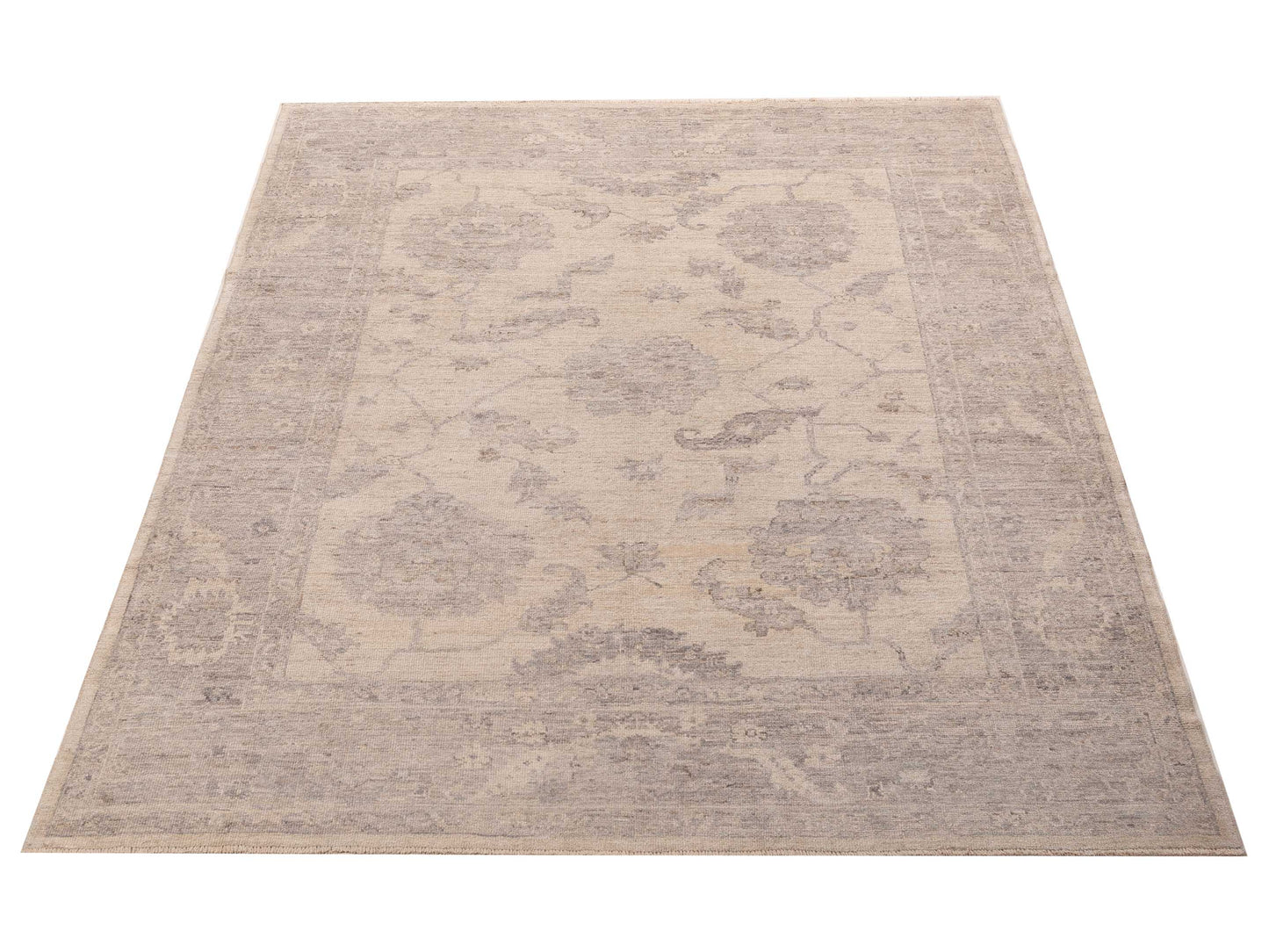 Angora Oushak 156168 Ivory Gray 8.1x9.11 Hand Knotted Rug