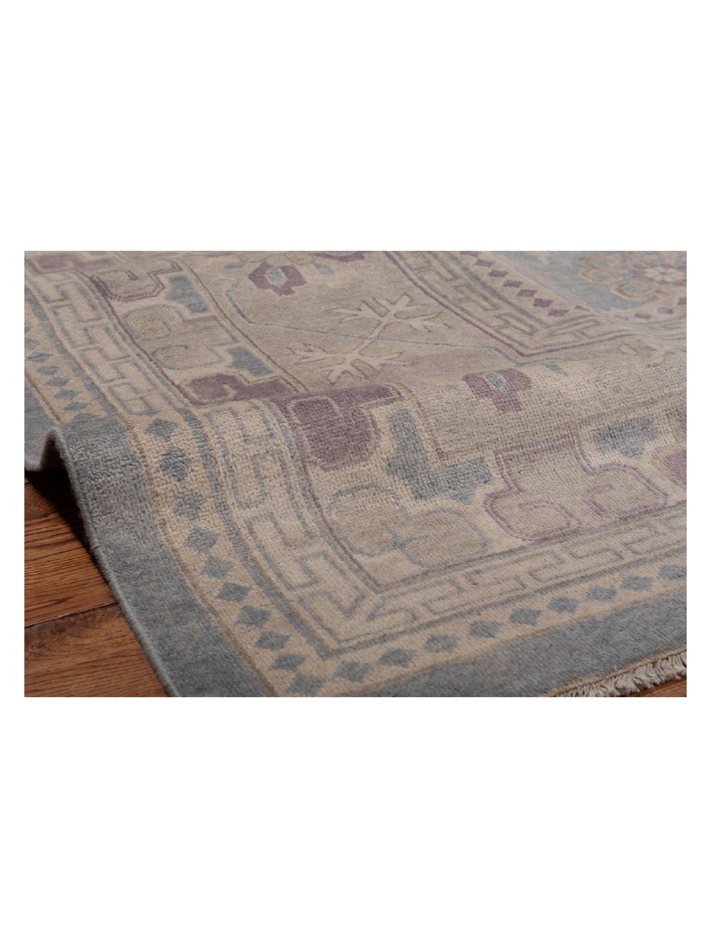 Evren 123517 Blue Gray 9.10x13.10 Hand Knotted Rug