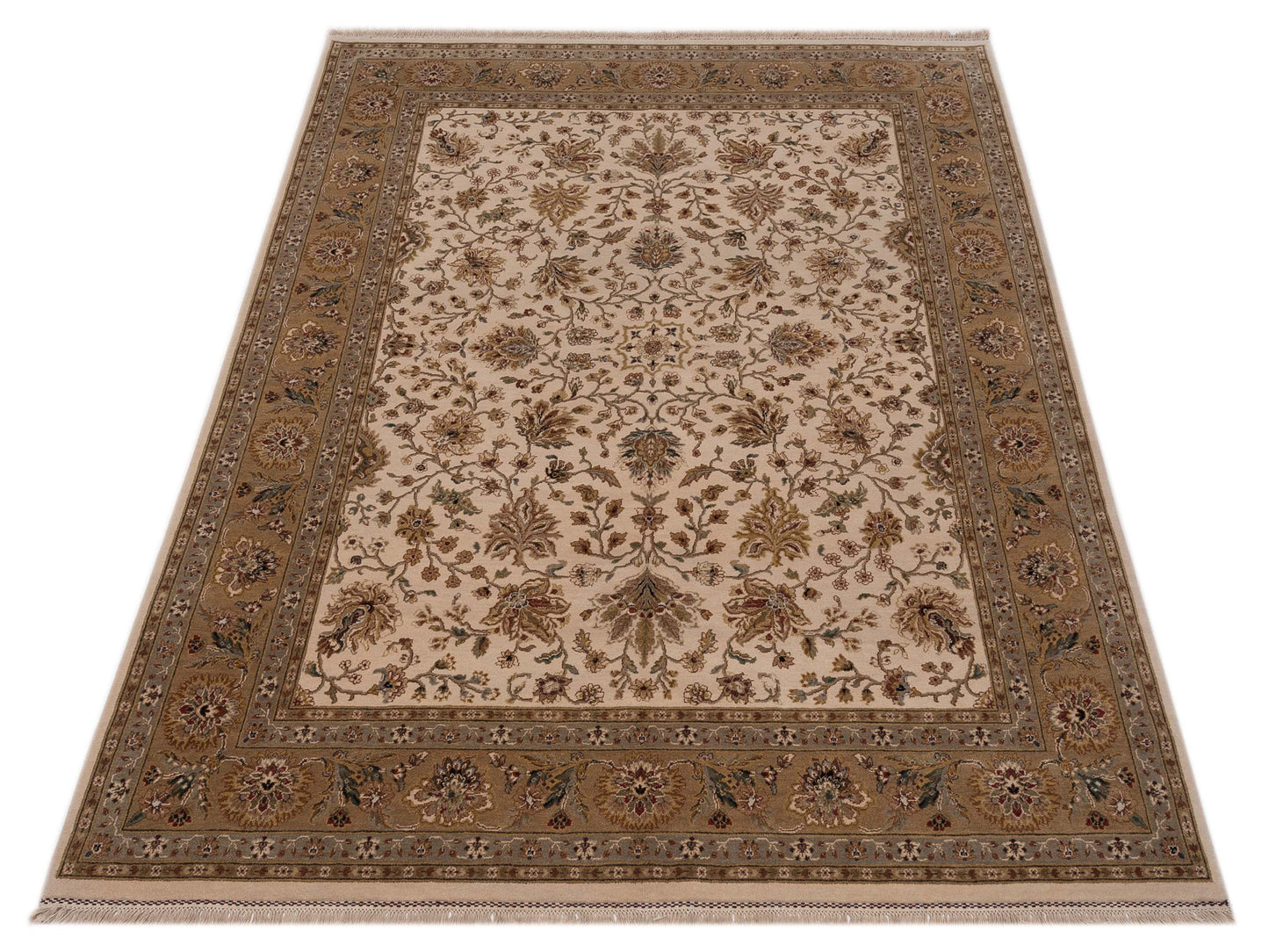 Crown 90502 Ivory Gold 7.11x10 Hand Knotted Rug