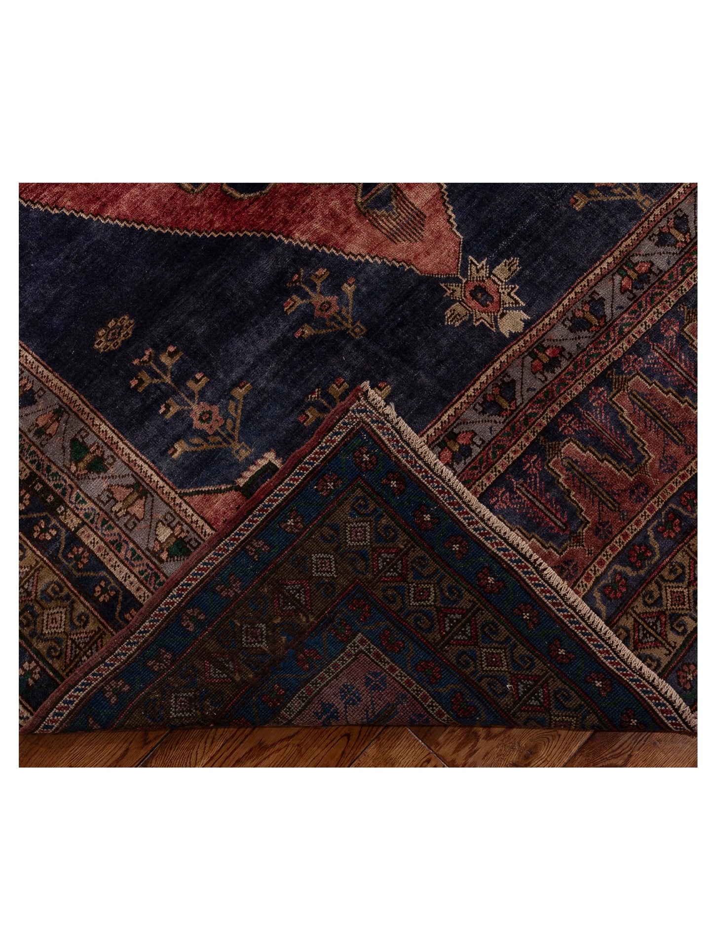 Old Anatolian 154132 Red Blue 5.11x10.8 Hand Knotted Rug