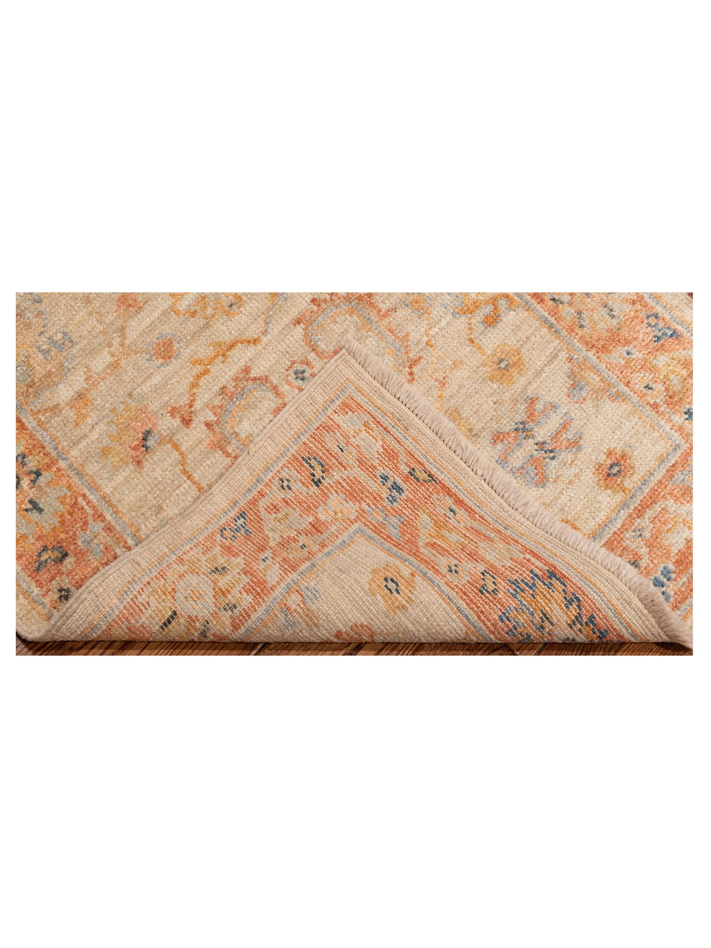 Angora Oushak 149615 Ivory Rust 2.7x13.7 Hand Knotted Rug