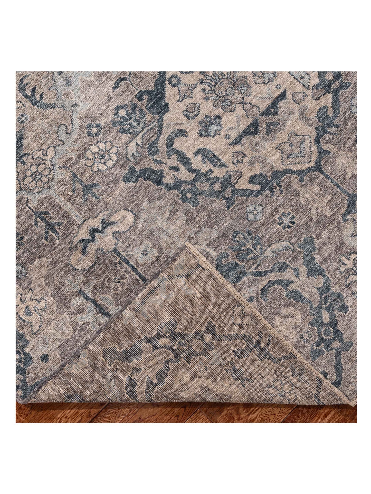 Angora Oushak 156162 Gray Blue 8.1x9.10 Hand Knotted Rug