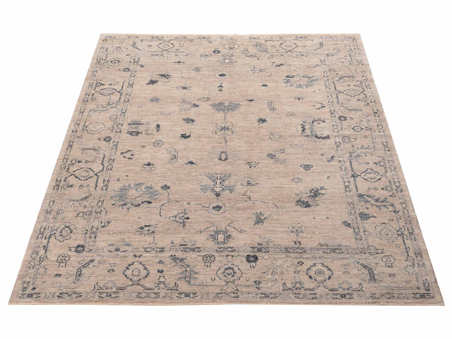 Angora Oushak 156098 Gray Gray 8x9.11 Hand Knotted Rug