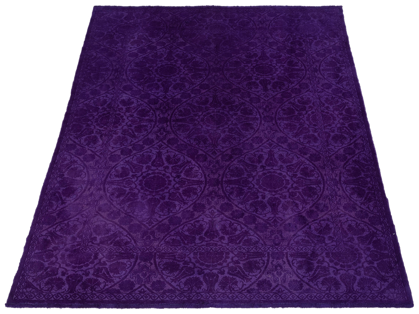 Color Bouquet 109176 Purple Purple 8.3x9.9 Hand Knotted Rug