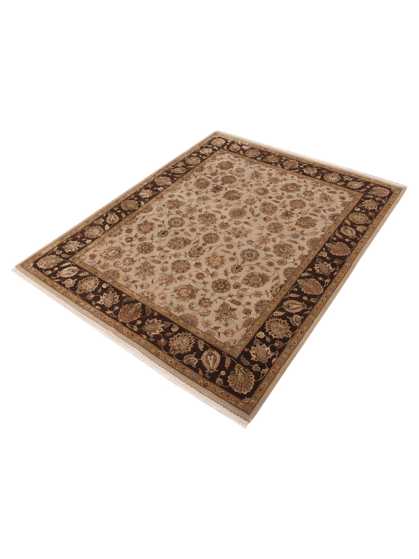 Imperial Silk 151246 Ivory Brown 8.3x10.1 Hand Knotted Rug