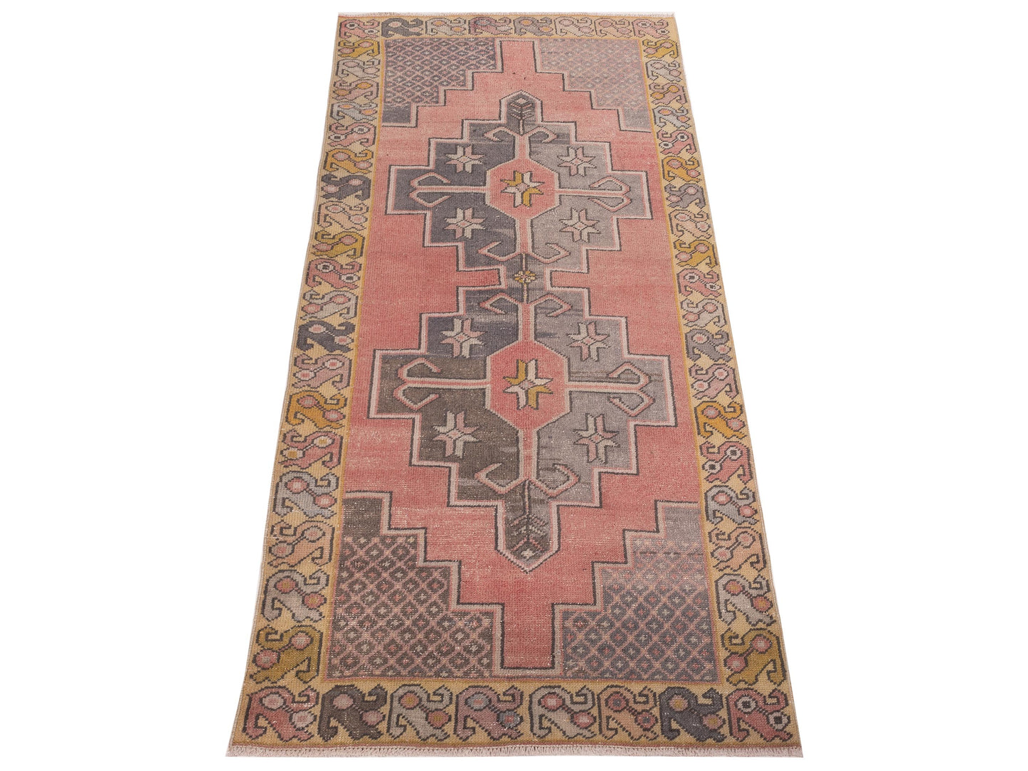 Old Anatolian 149864 Pink Beige 4.1x8.5 Hand Knotted Rug