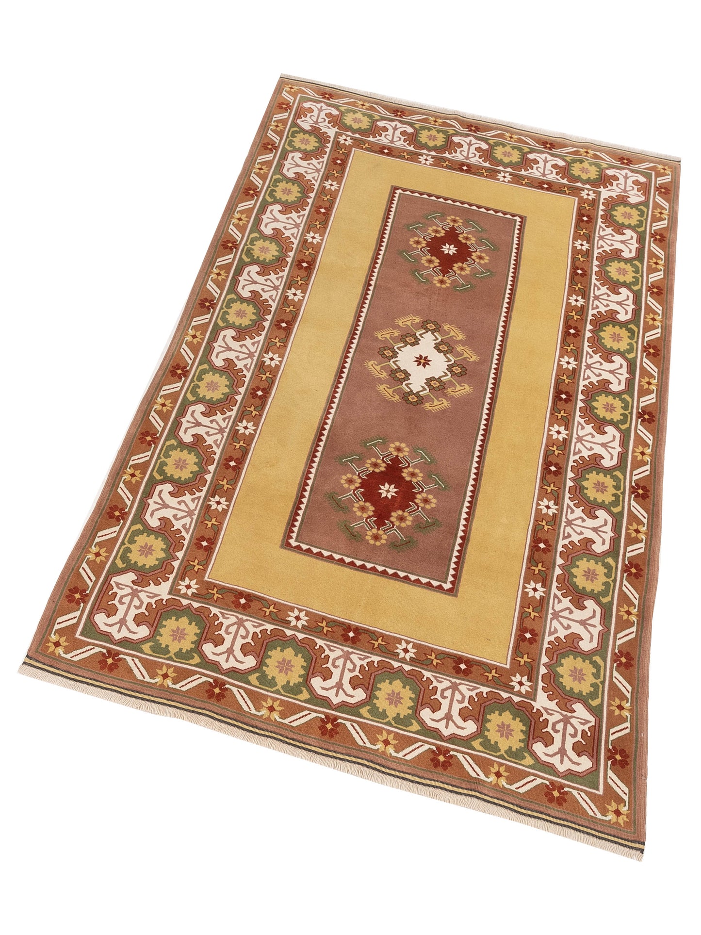 Milas 146150 Plum Green 6.5x10.5 Hand Knotted Rug