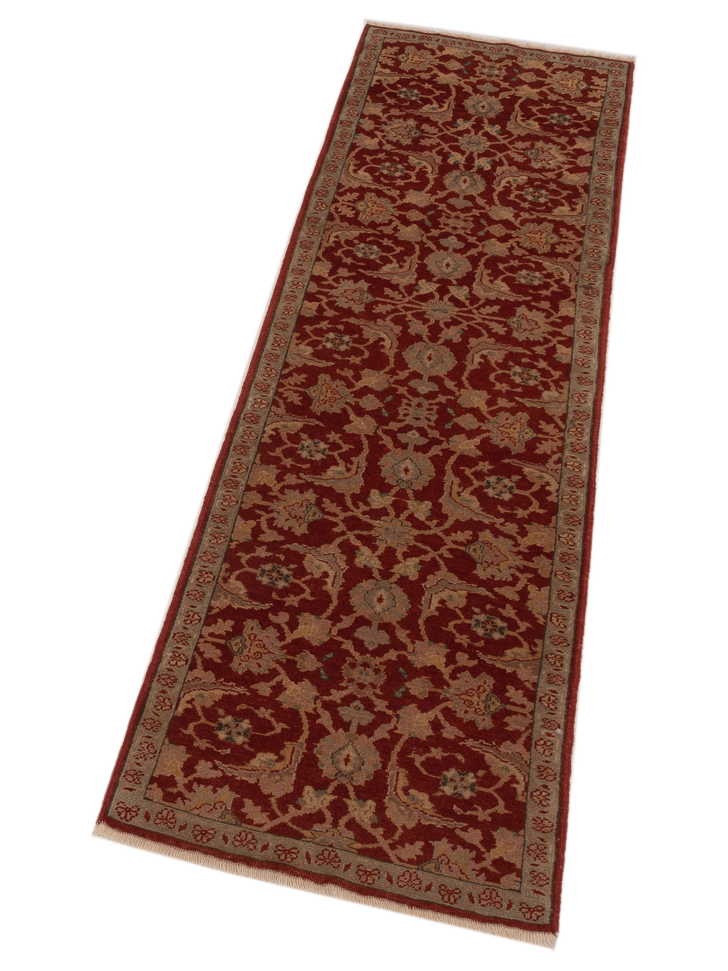 Antique Loom 108034 Red Blue 2.5x8.2 Hand Knotted Rug