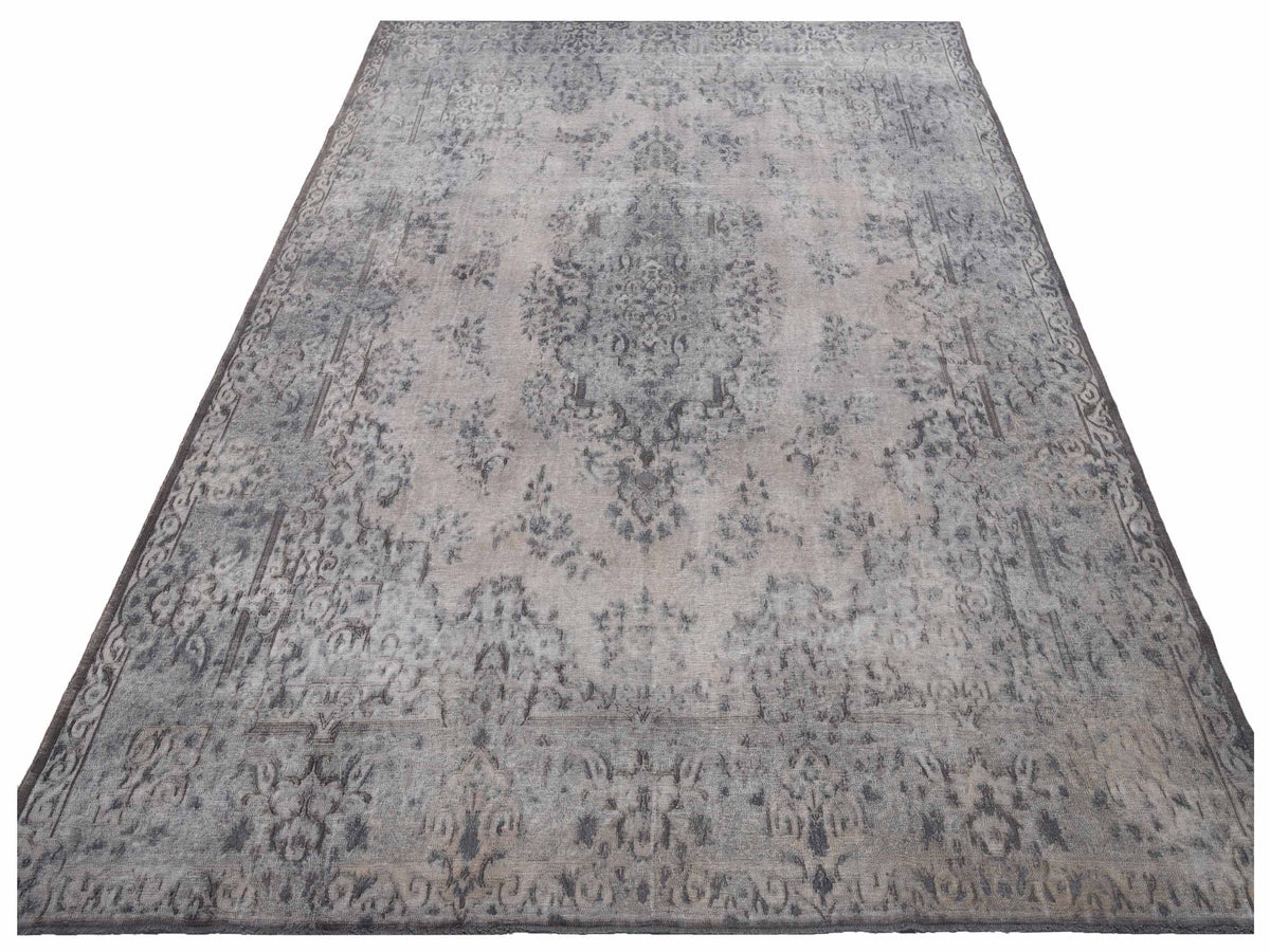 Vintage 130343 Gray 9.9x13.1 Hand Knotted Rug