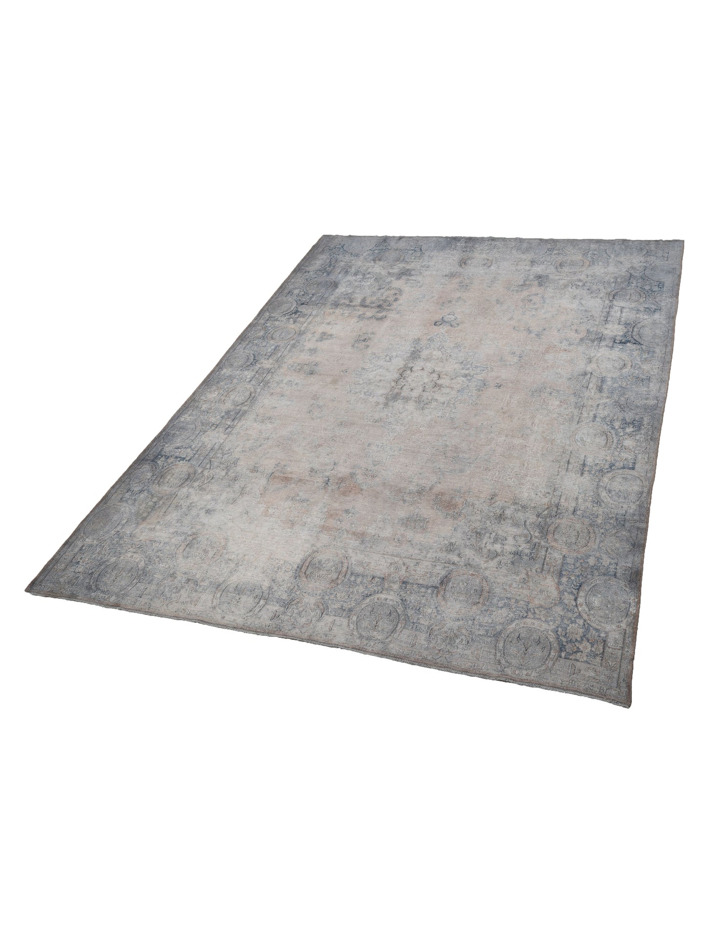 Vintage 133200 Light Gray 9.10x13.4 Hand Knotted Rug