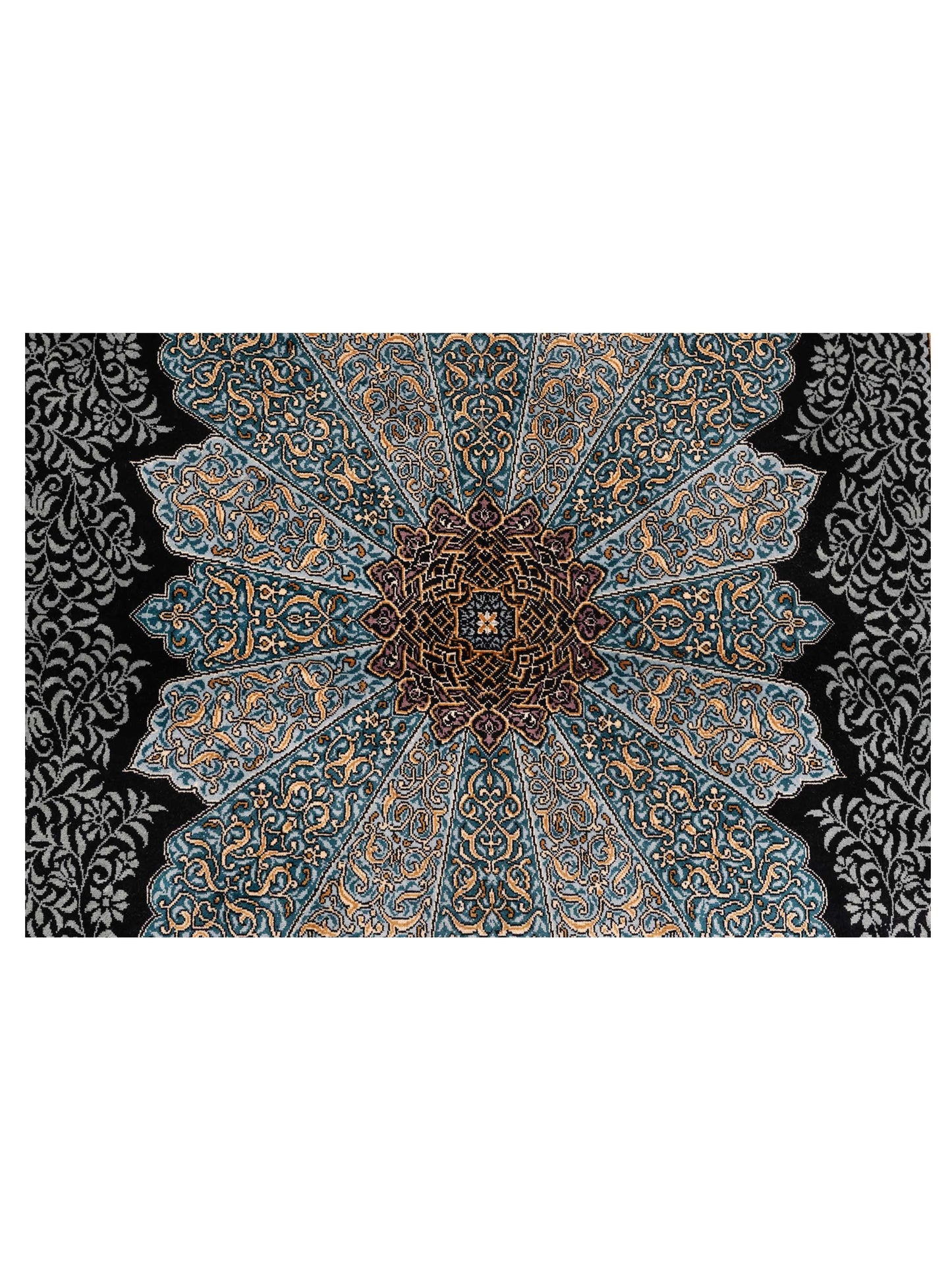 Elegance 147205 Black Blue 4x6.2 Hand Knotted Rug