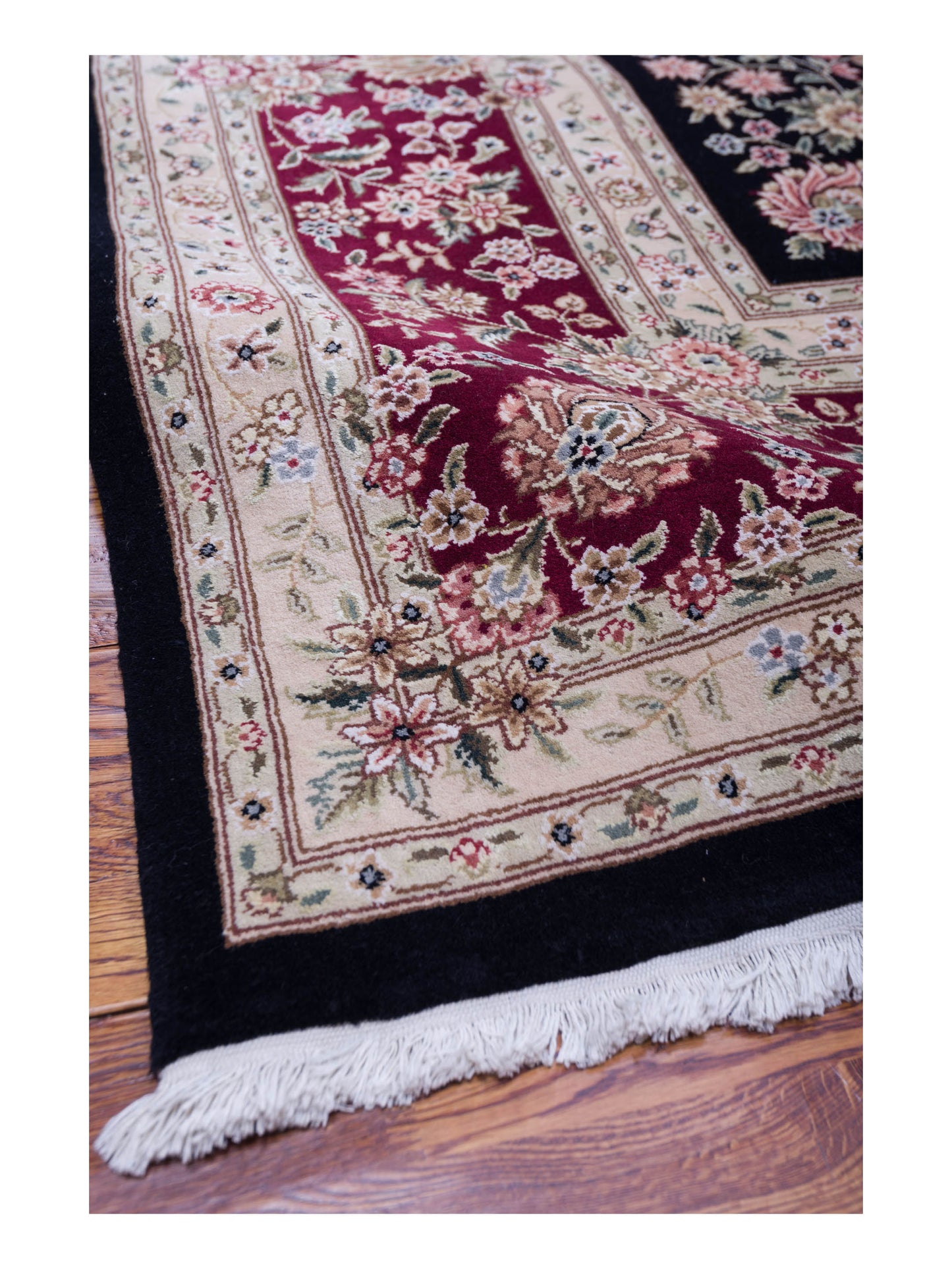 Magnolia 105687 Black Red 10.4x14.2 Hand Knotted Rug