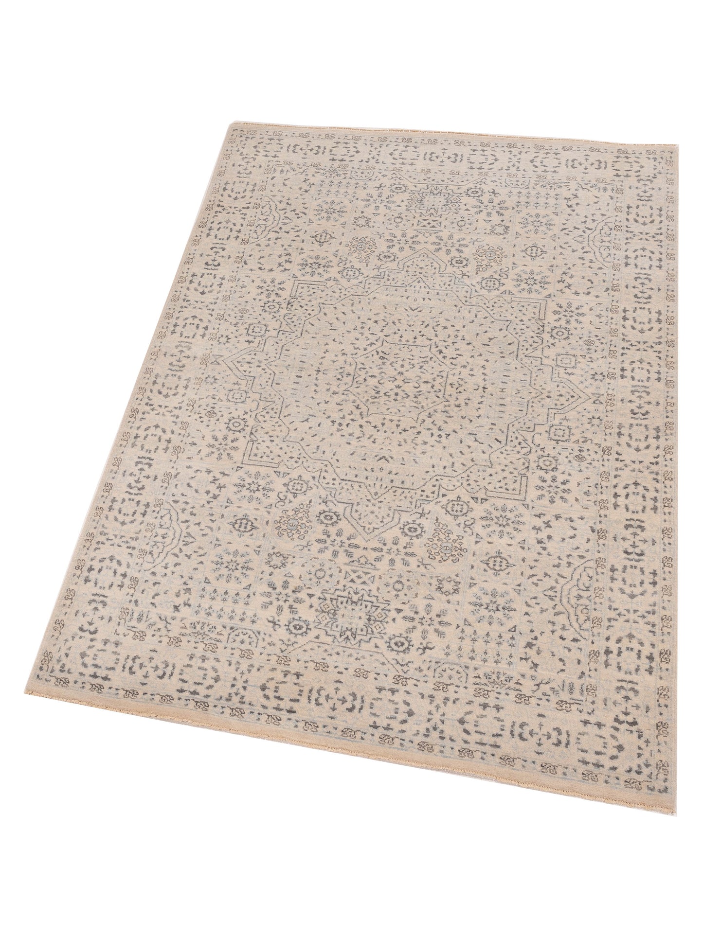 Artisan Mamluk 125088 Ivory Ivory 4.2x6 Hand Knotted Rug