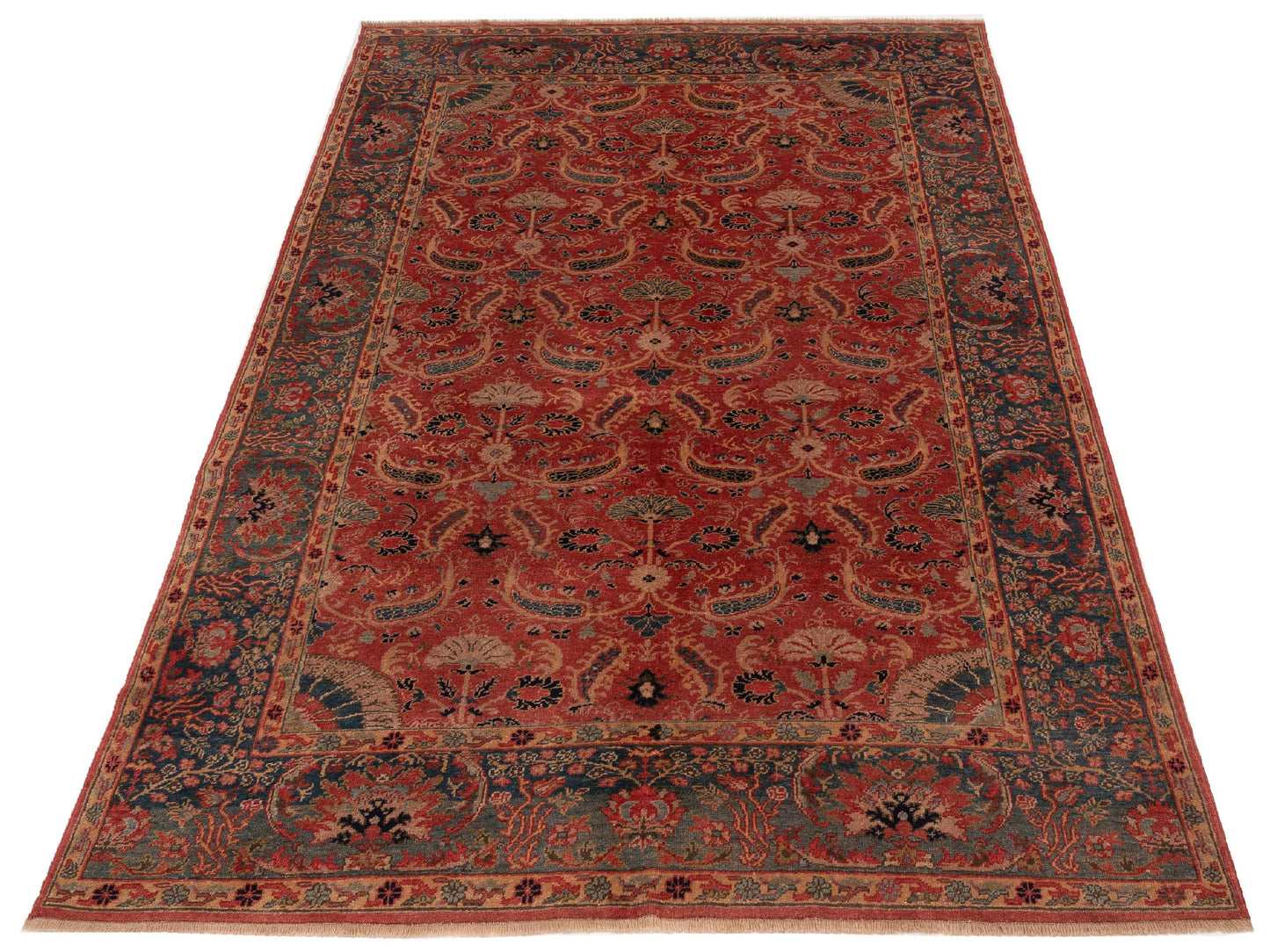 Antique Loom 120637 Rust Blue 6.9x10.4 Hand Knotted Rug